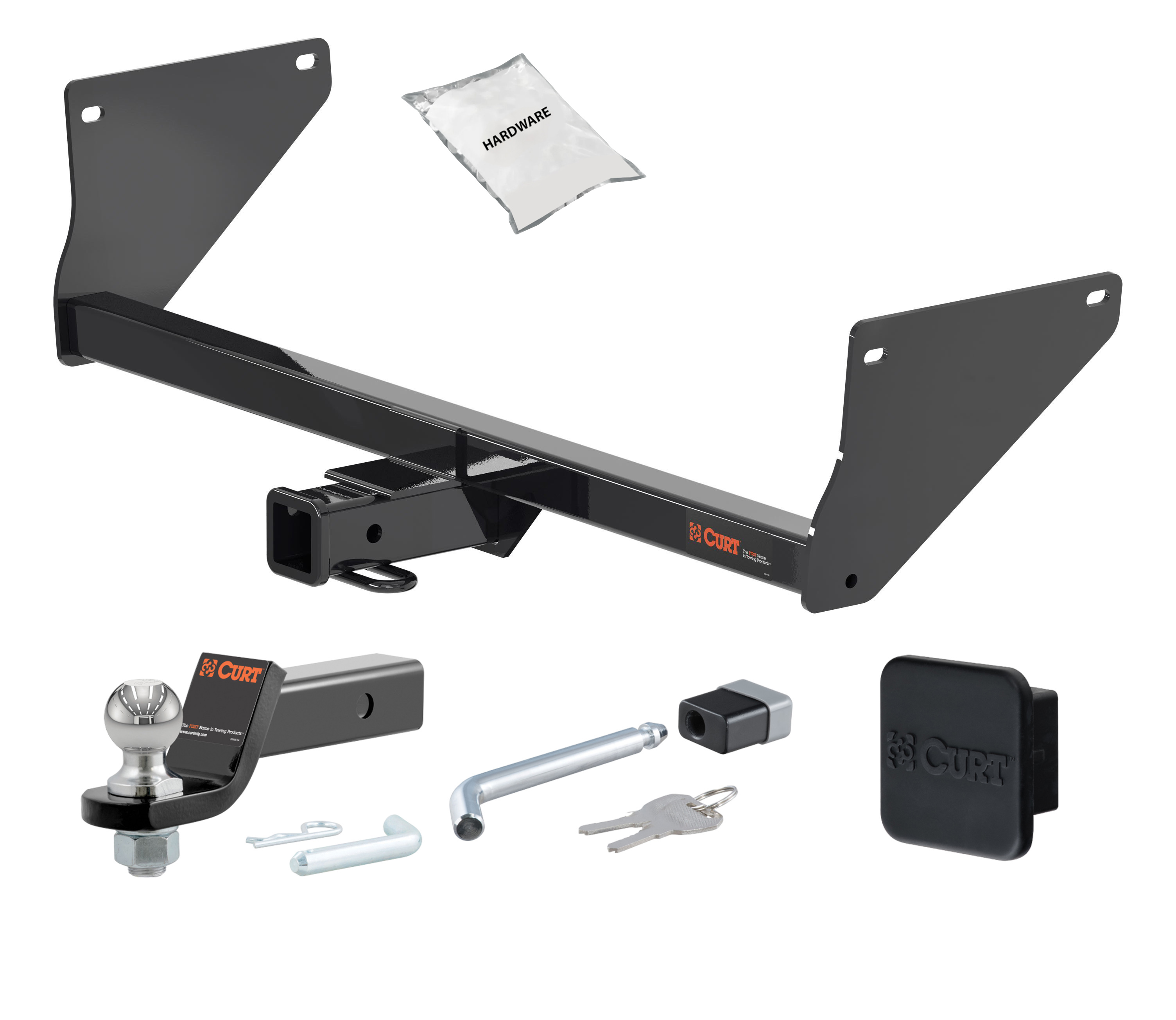 21 - 24 Toyota RAV4 Prime 2in. CURT Trailer Hitch + Ball Mount + Cover + Lock Kit HWA2430 thumbnail 0