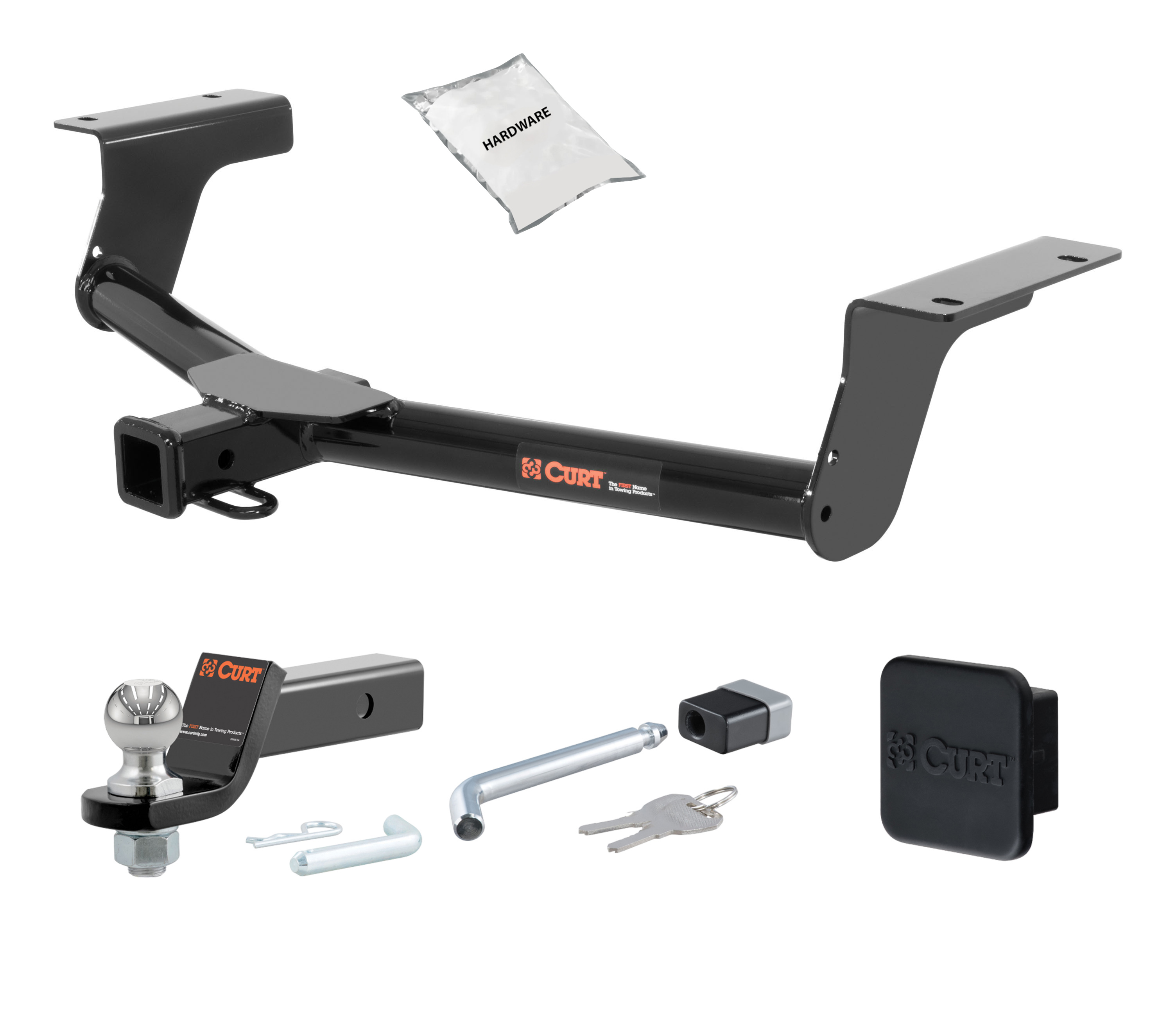 06 - 18 Toyota RAV4 2in. CURT Trailer Hitch + Ball Mount + Cover + Lock Kit HWA2426 thumbnail 0