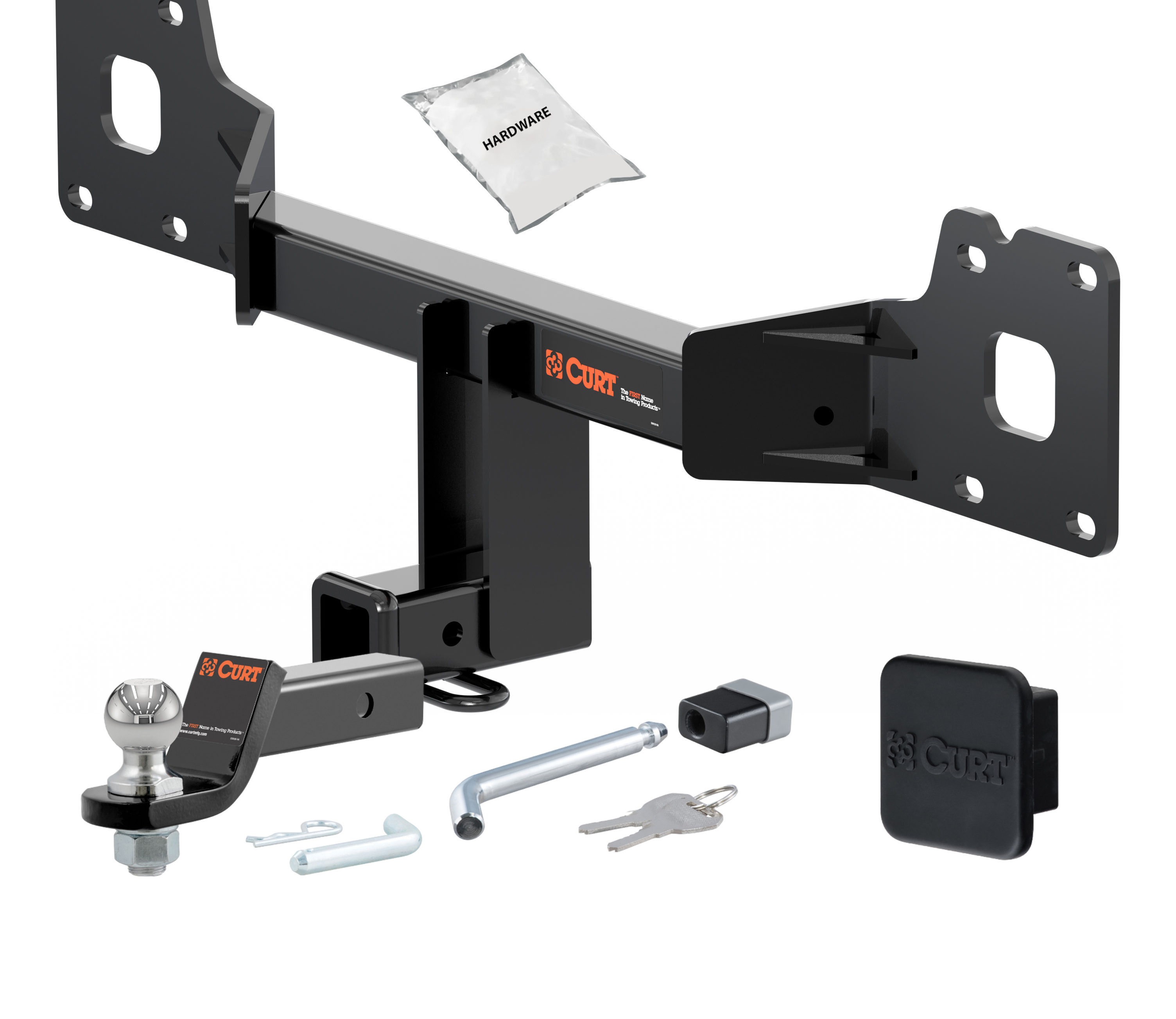 17 - 25 JAGUAR F-Pace 2in. CURT Trailer Hitch + Ball Mount + Cover + Lock Kit HWA1525 thumbnail 0