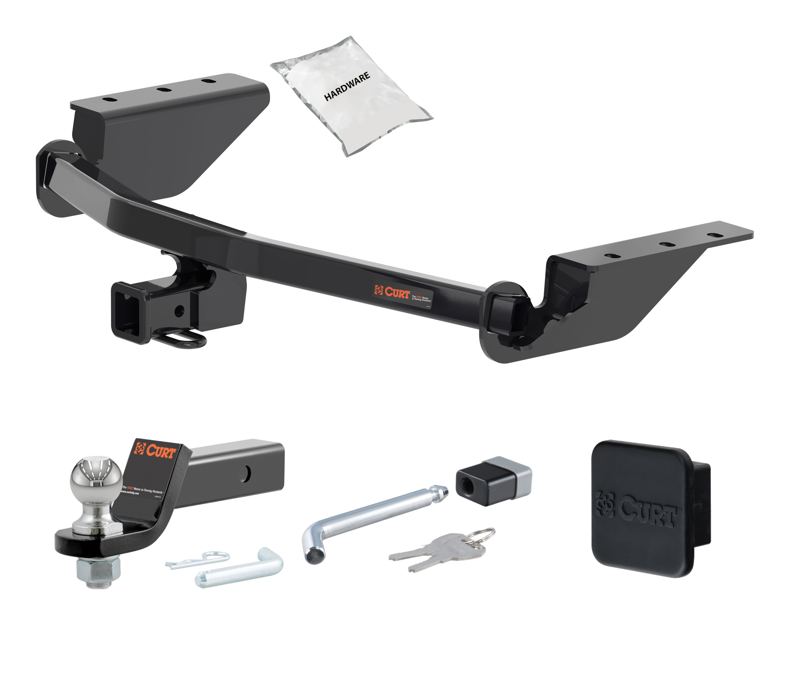 13 - 18 Toyota RAV4 2in. CURT Trailer Hitch + Ball Mount + Cover + Lock Kit HWA2424 thumbnail 0