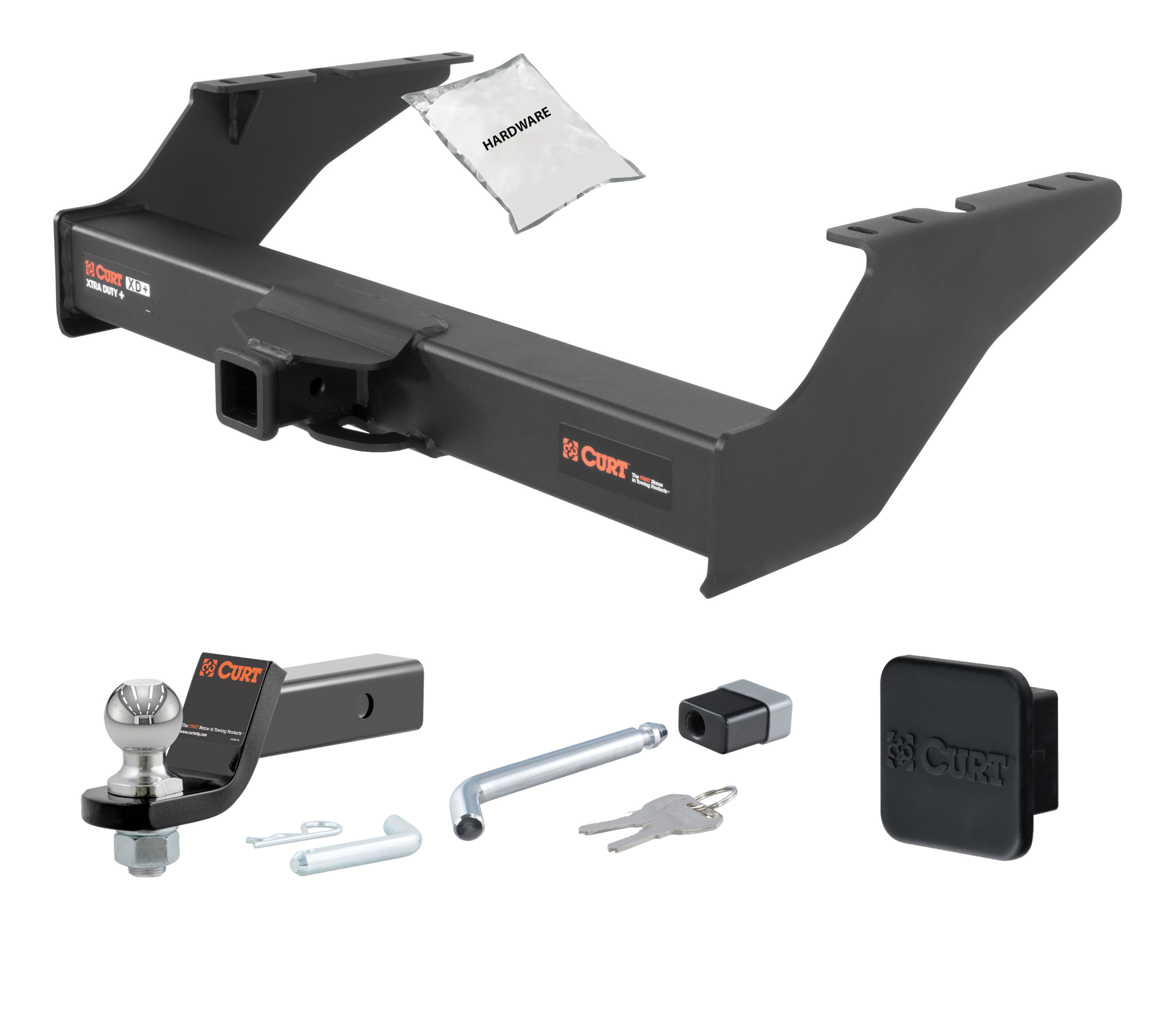 08 - 16 Ford F-450 Super Duty Excluding cab & chassis 2in. CURT Trailer Hitch + Ball Mount + Cover + Lock Kit HWA916 thumbnail 0