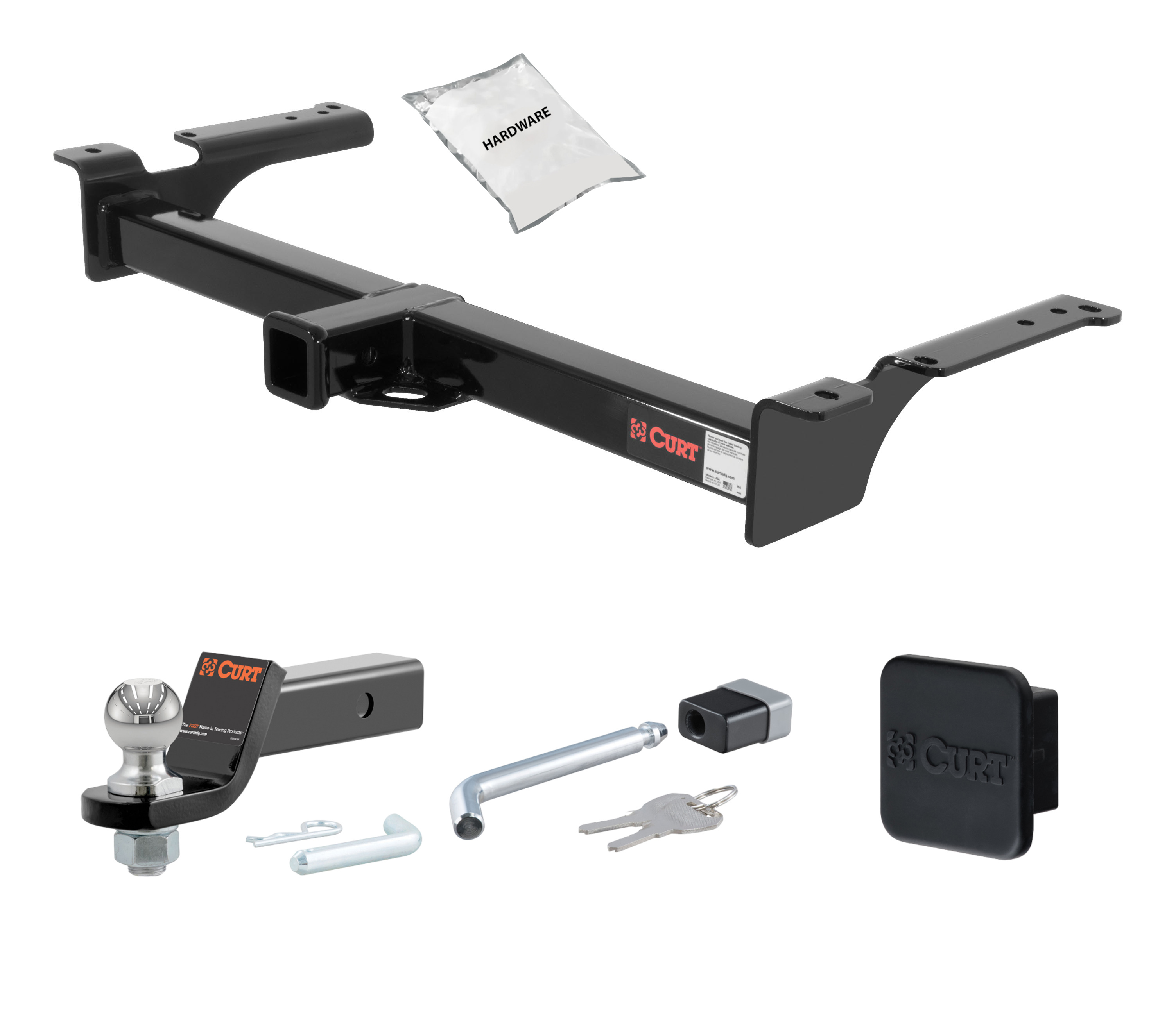 75 - 06 Ford Econoline van 2in. CURT Trailer Hitch + Ball Mount + Cover + Lock Kit HWA798 thumbnail 0