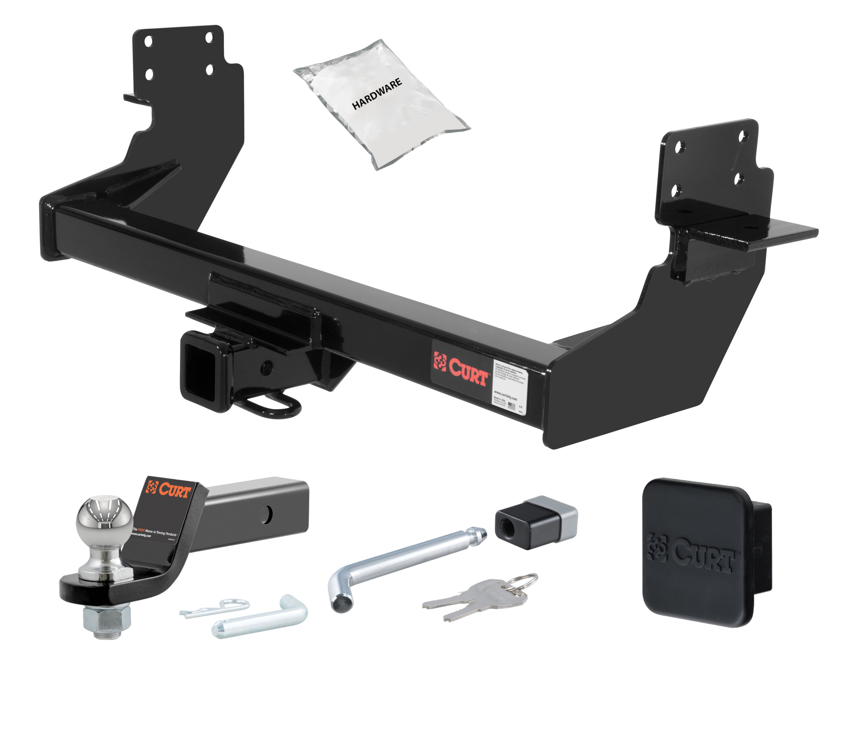 07 - 09 Dodge Sprinter 3500  Cab & chassis, 170" WB 2in. CURT Trailer Hitch + Ball Mount + Cover + Lock Kit HWA772 thumbnail 0