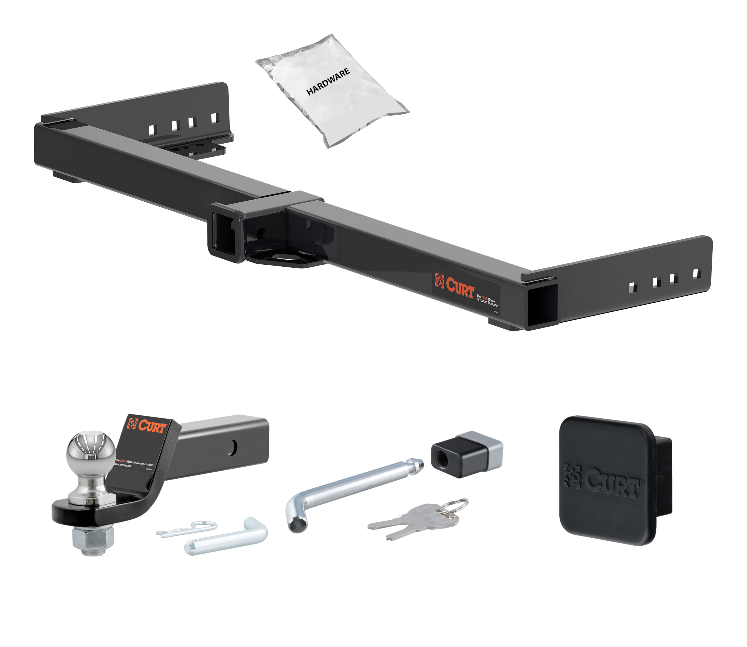 22 - 24 JEEP Grand Cherokee Excluding TrailHawk 2in. CURT Trailer Hitch + Ball Mount + Cover + Lock Kit HWA1552 thumbnail 0