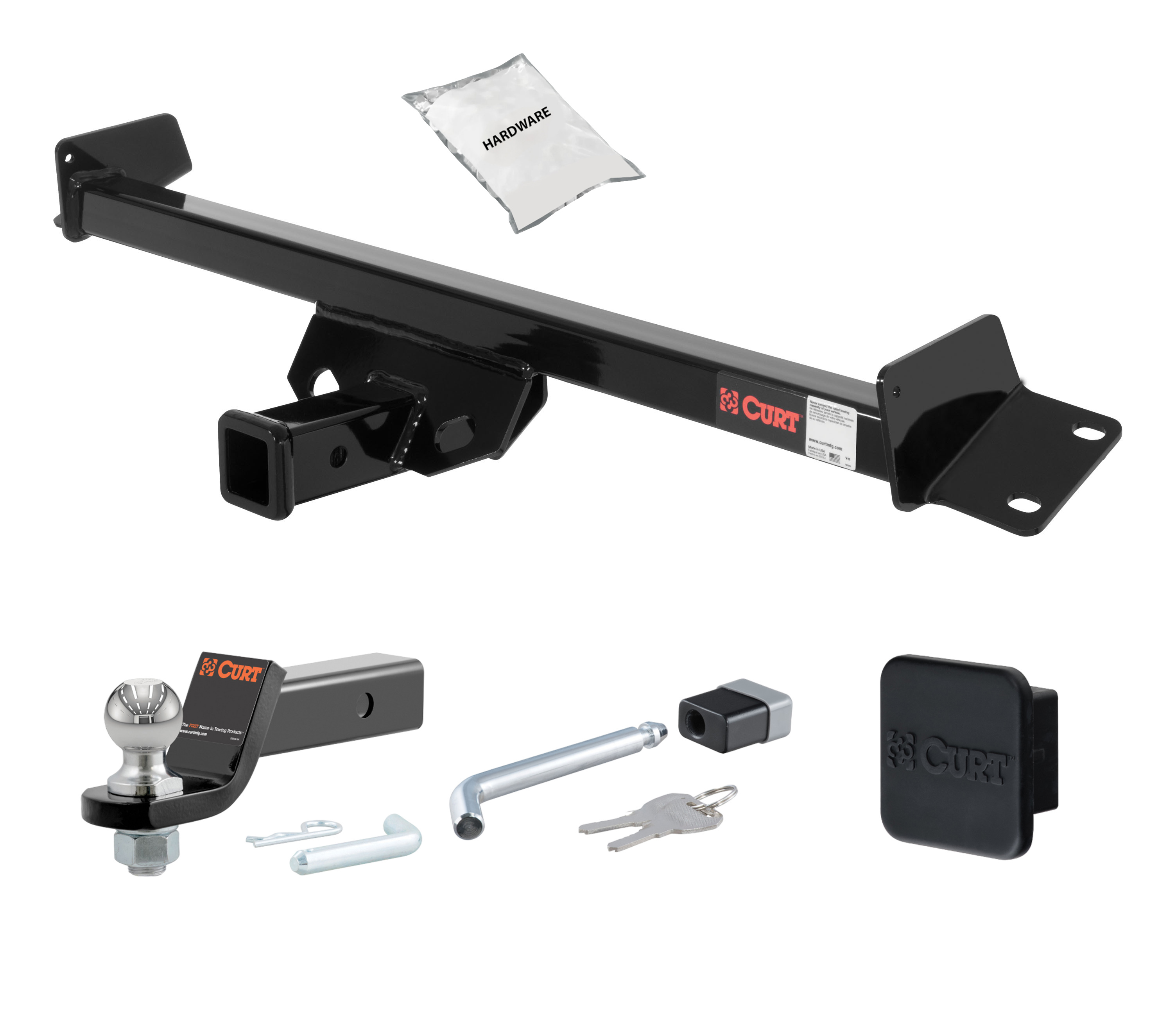 98 - 03 Toyota Sienna 2in. CURT Trailer Hitch + Ball Mount + Cover + Lock Kit HWA2439 thumbnail 0