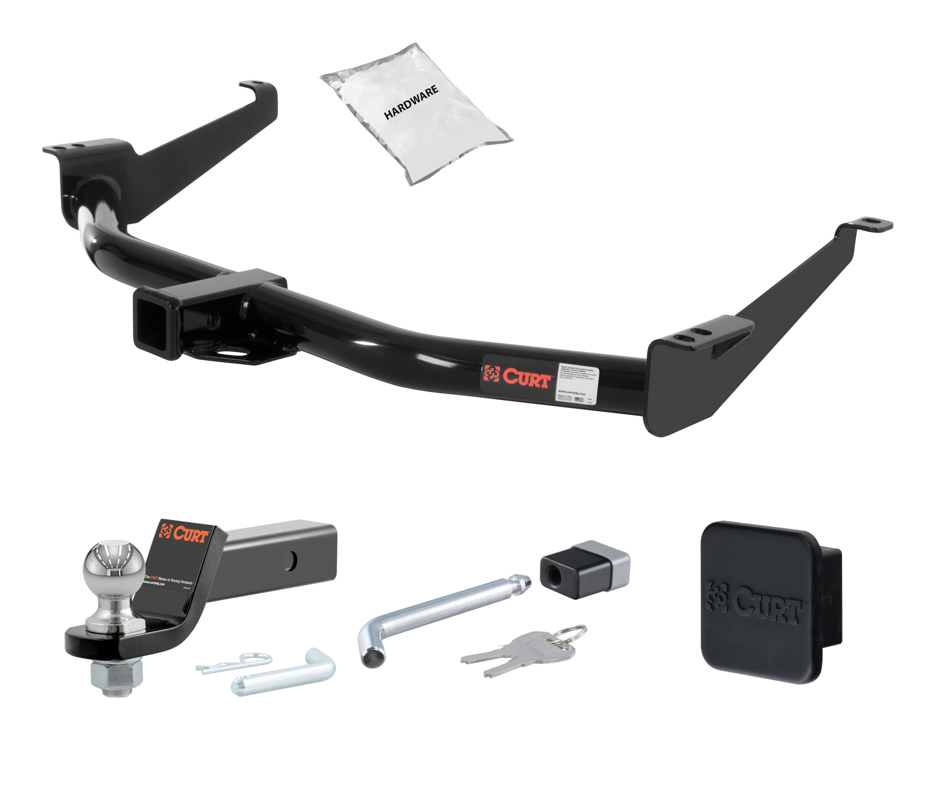 04 - 10 Infiniti QX56 2in. CURT Trailer Hitch + Ball Mount + Cover + Lock Kit HWA1494 thumbnail 0