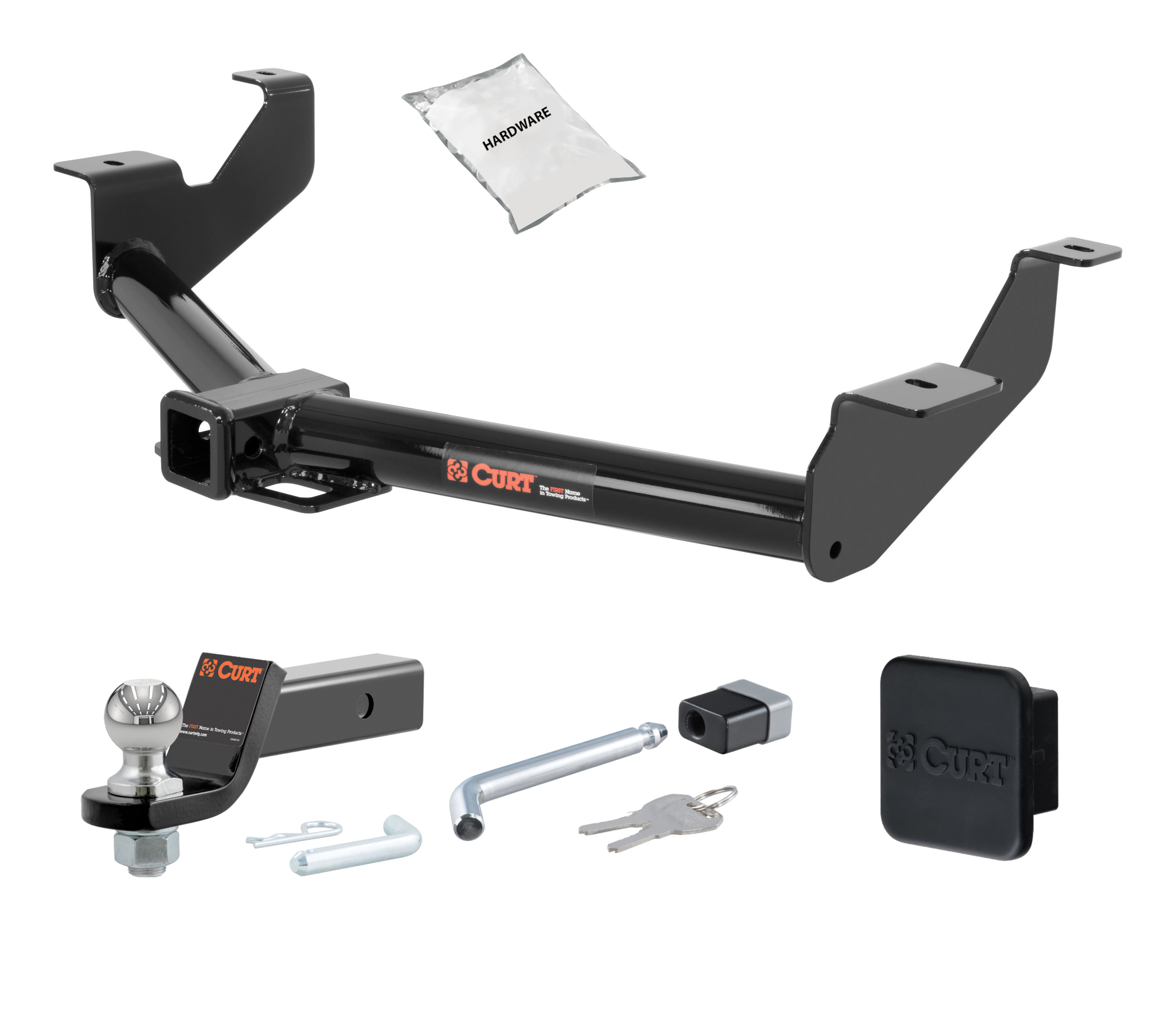 14 - 23 Ford Transit Connect 2in. CURT Trailer Hitch + Ball Mount + Cover + Lock Kit HWA997 thumbnail 0
