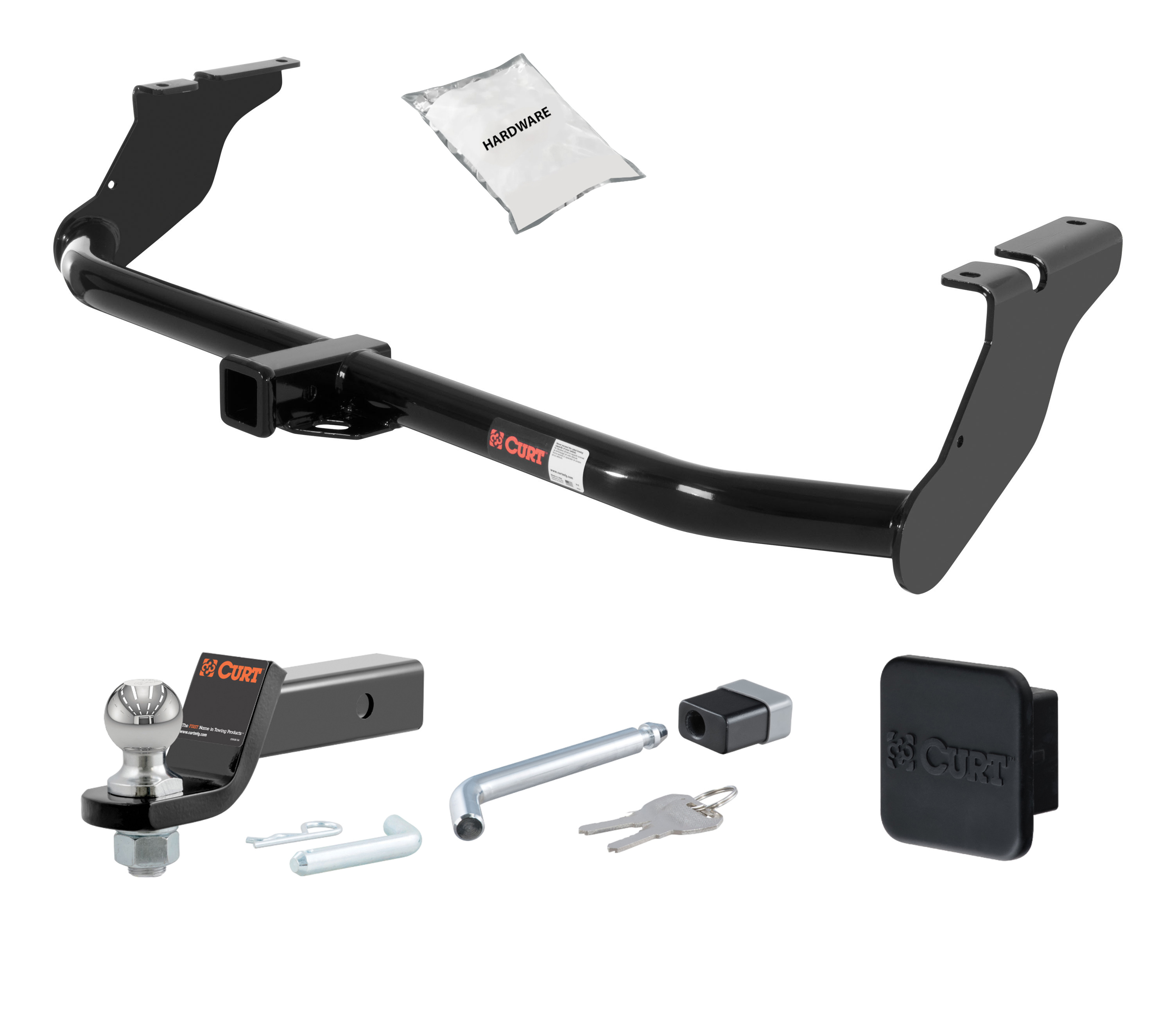 09 - 20 Ford Flex Without dual exhaust 2in. CURT Trailer Hitch + Ball Mount + Cover + Lock Kit HWA934 thumbnail 0