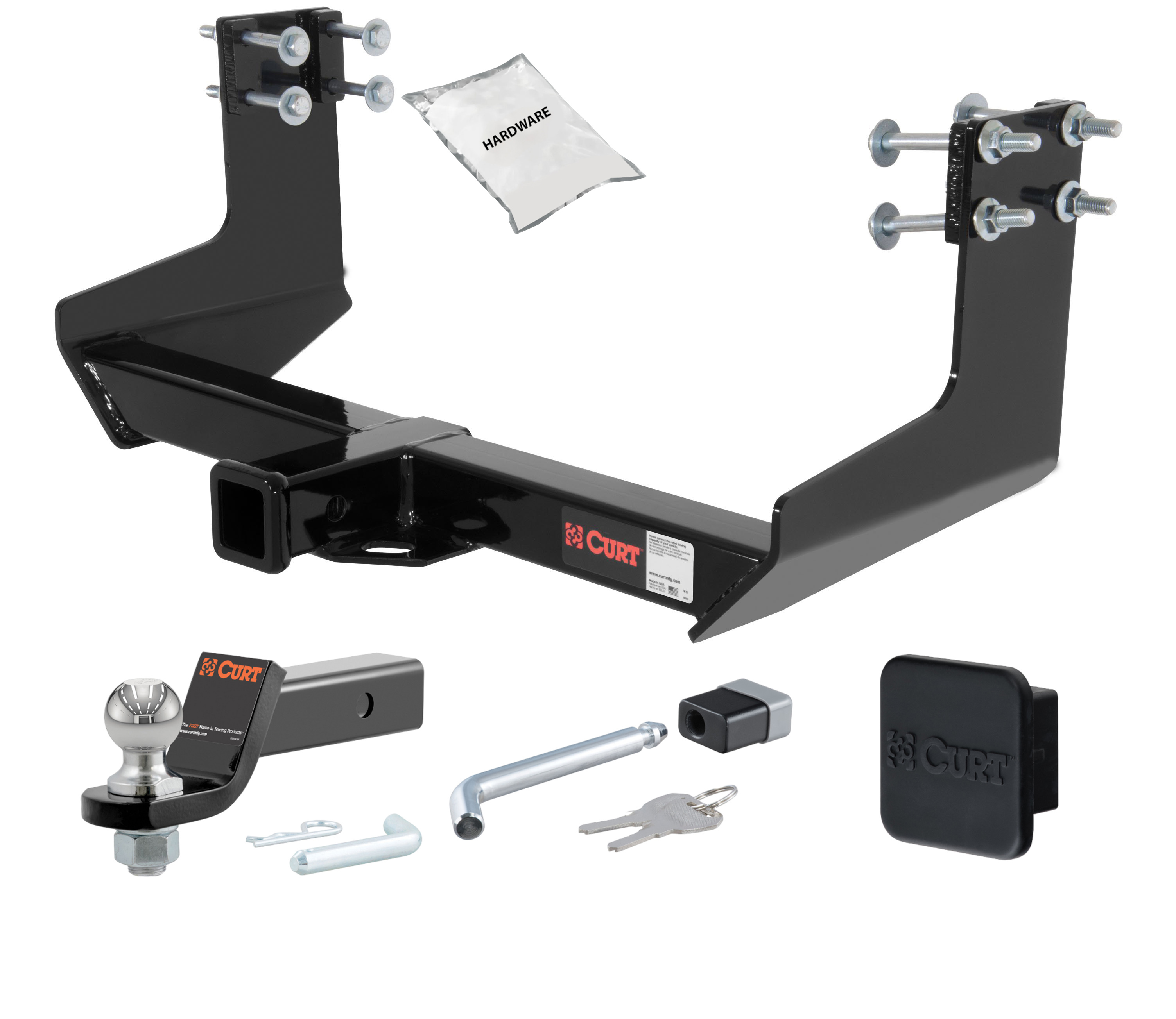 07 - 09 Dodge Sprinter 3500  144" WB with factory step bumper 2in. CURT Trailer Hitch + Ball Mount + Cover + Lock Kit HWA767 thumbnail 0