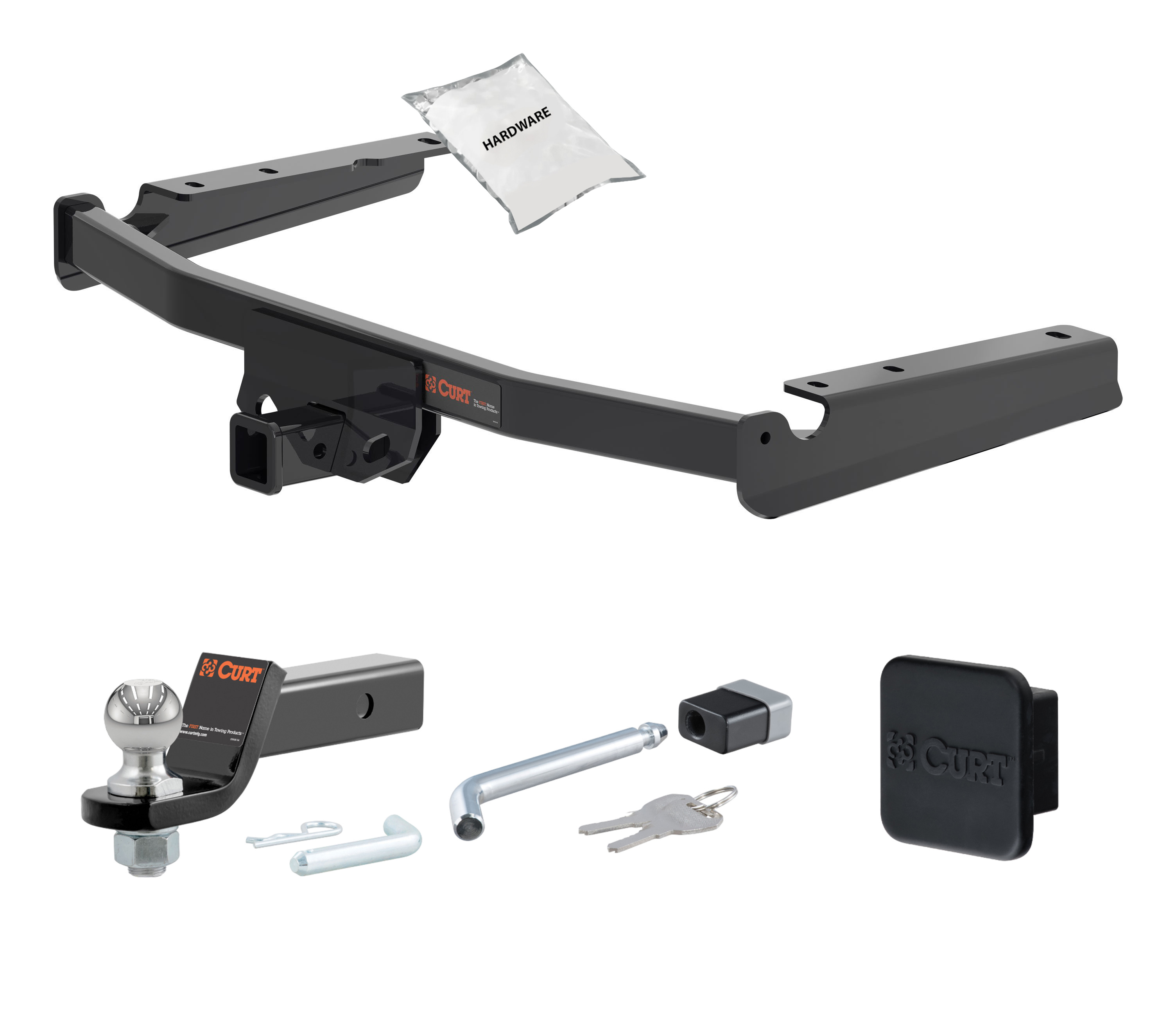 20 - 24 Toyota Highlander 2in. CURT Trailer Hitch + Ball Mount + Cover + Lock Kit HWA2390 thumbnail 0