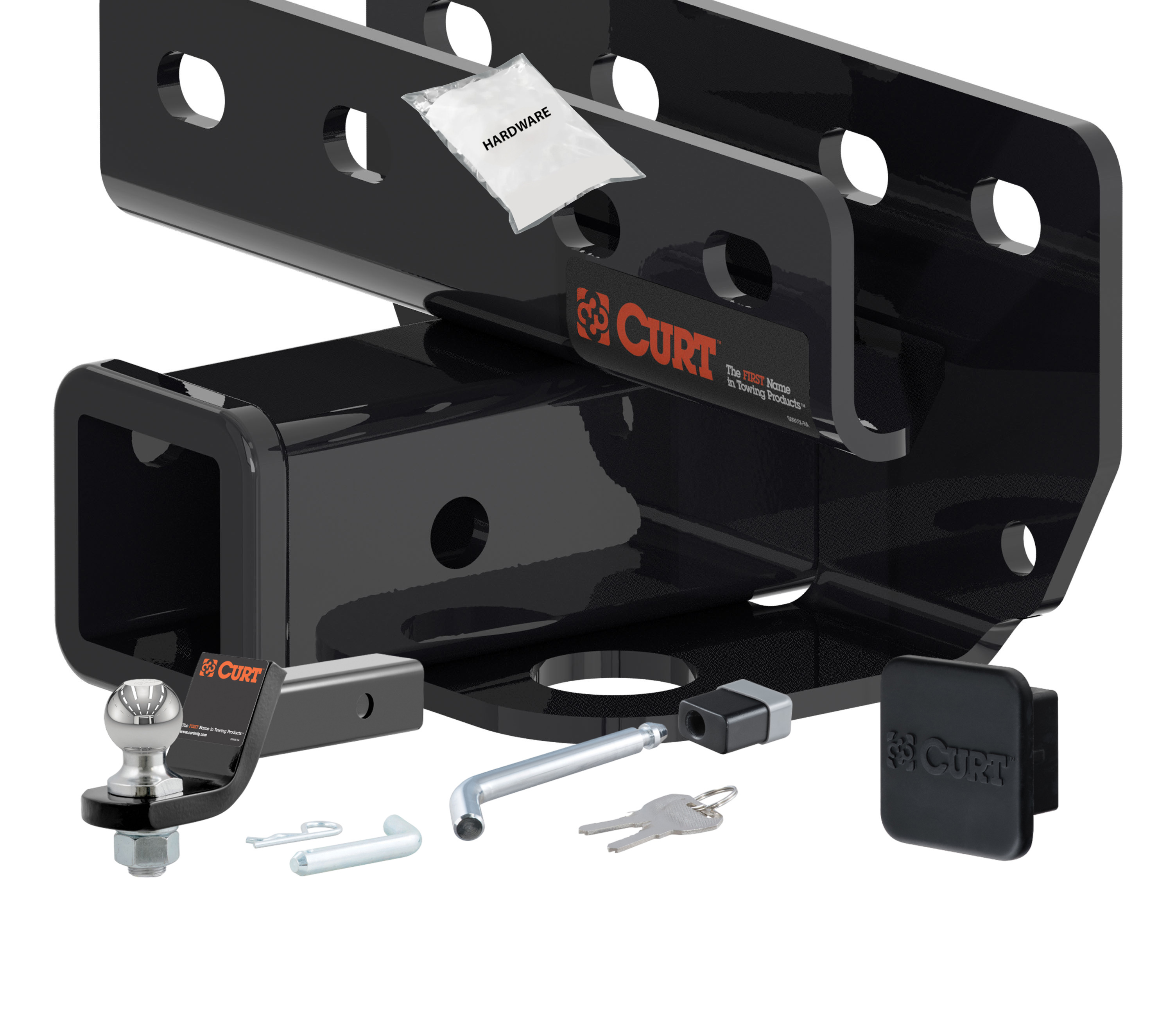 21 - 24 Ford Bronco Excluding factory receiver 2in. CURT Trailer Hitch + Ball Mount + Cover + Lock Kit HWA785 thumbnail 0