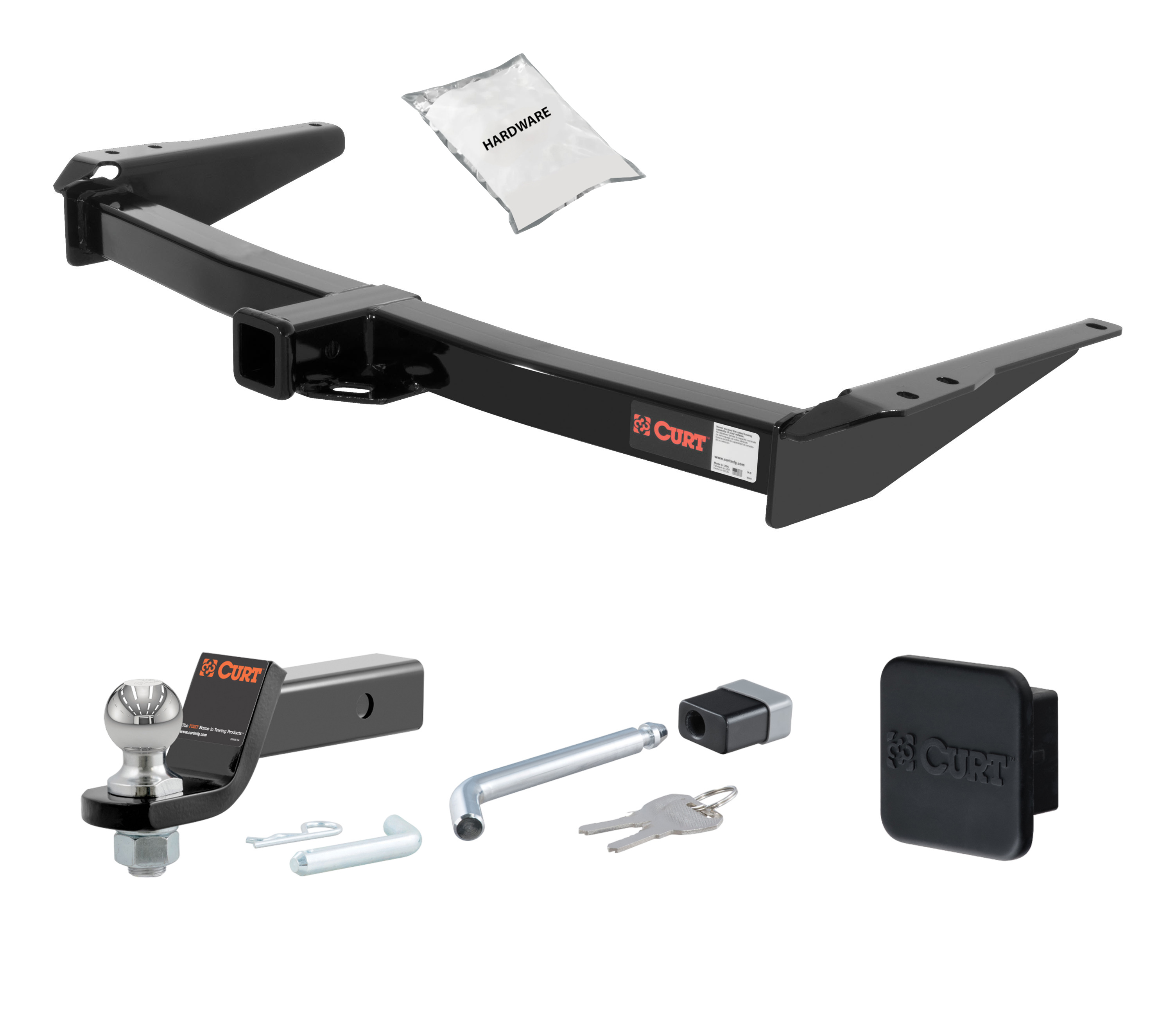 91 - 97 Toyota Land Cruiser 2in. CURT Trailer Hitch + Ball Mount + Cover + Lock Kit HWA2404 thumbnail 0