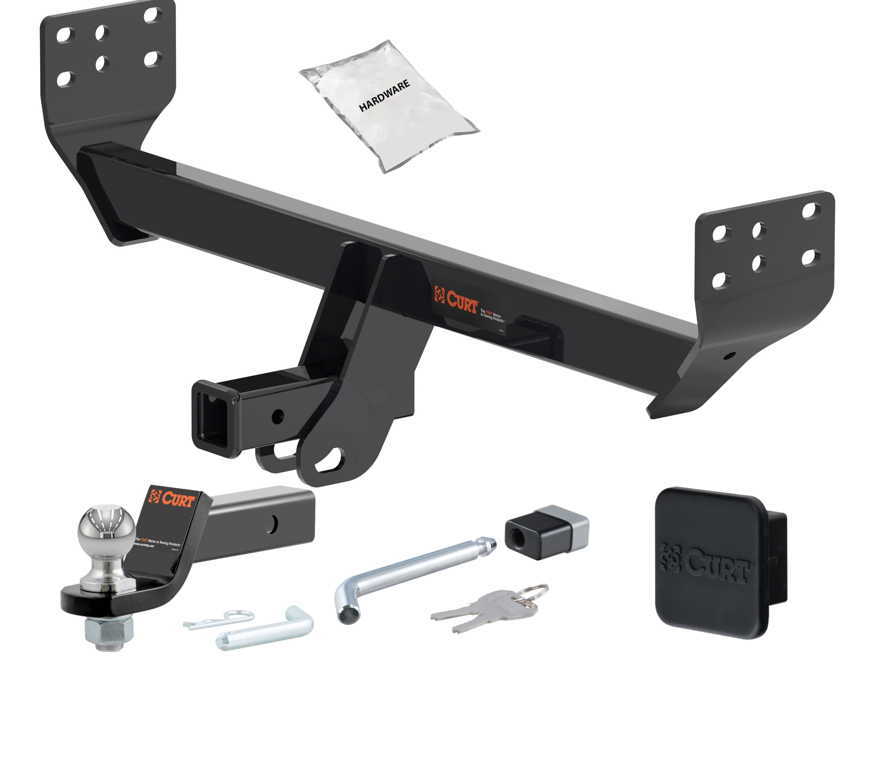 21 - 24 Gensis GV80 2in. CURT Trailer Hitch + Ball Mount + Cover + Lock Kit HWA1015 thumbnail 0