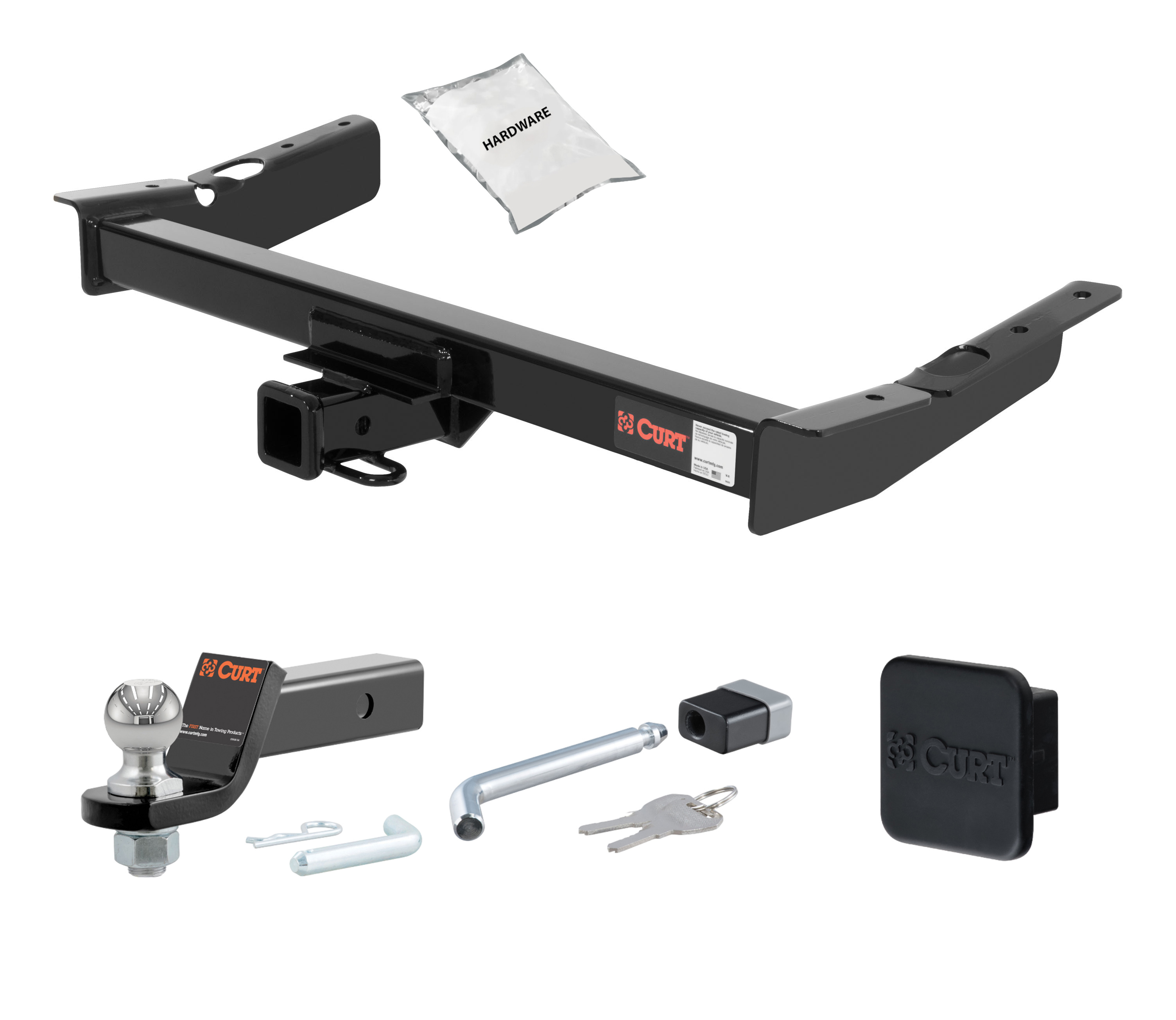 95 - 03 Ford Windstar 2in. CURT Trailer Hitch + Ball Mount + Cover + Lock Kit HWA1000 thumbnail 0