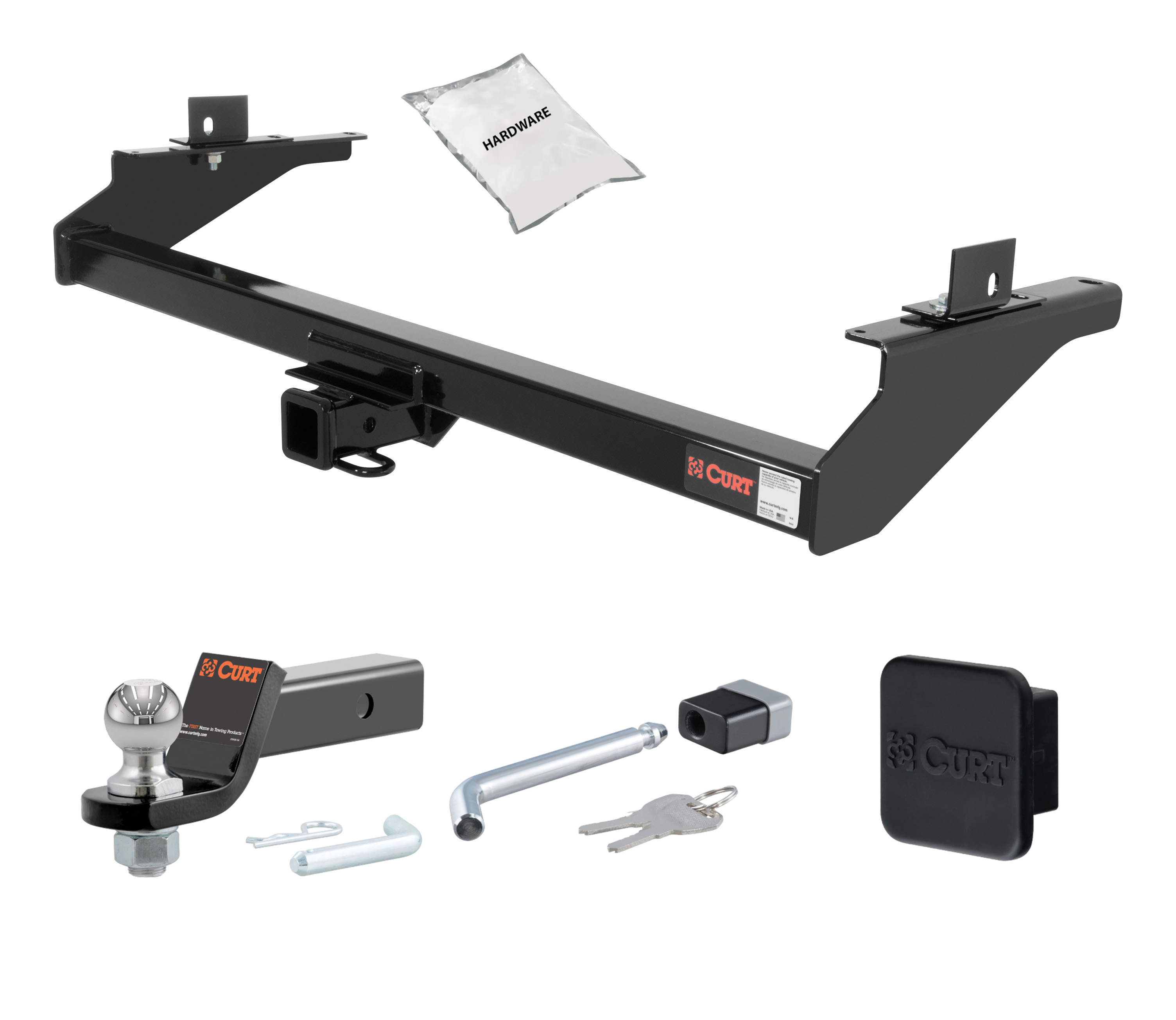 93 - 98 Toyota T100  2in. CURT Trailer Hitch + Ball Mount + Cover + Lock Kit HWA2444 thumbnail 0