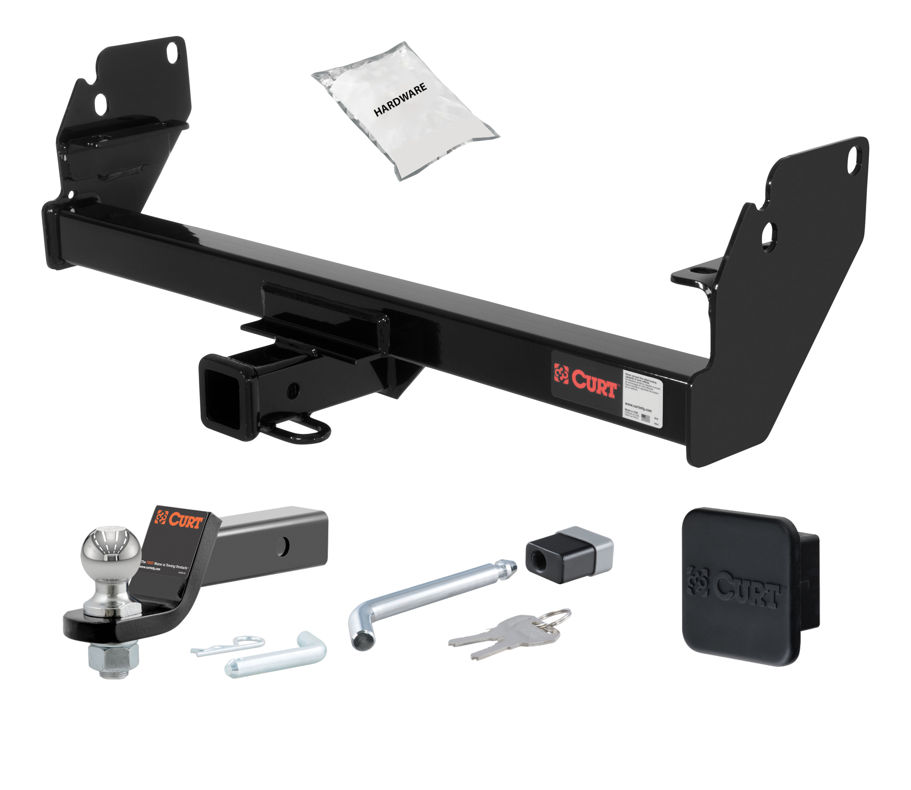 05 - 15 Toyota Tacoma 2in. CURT Trailer Hitch + Ball Mount + Cover + Lock Kit HWA2447 thumbnail 0
