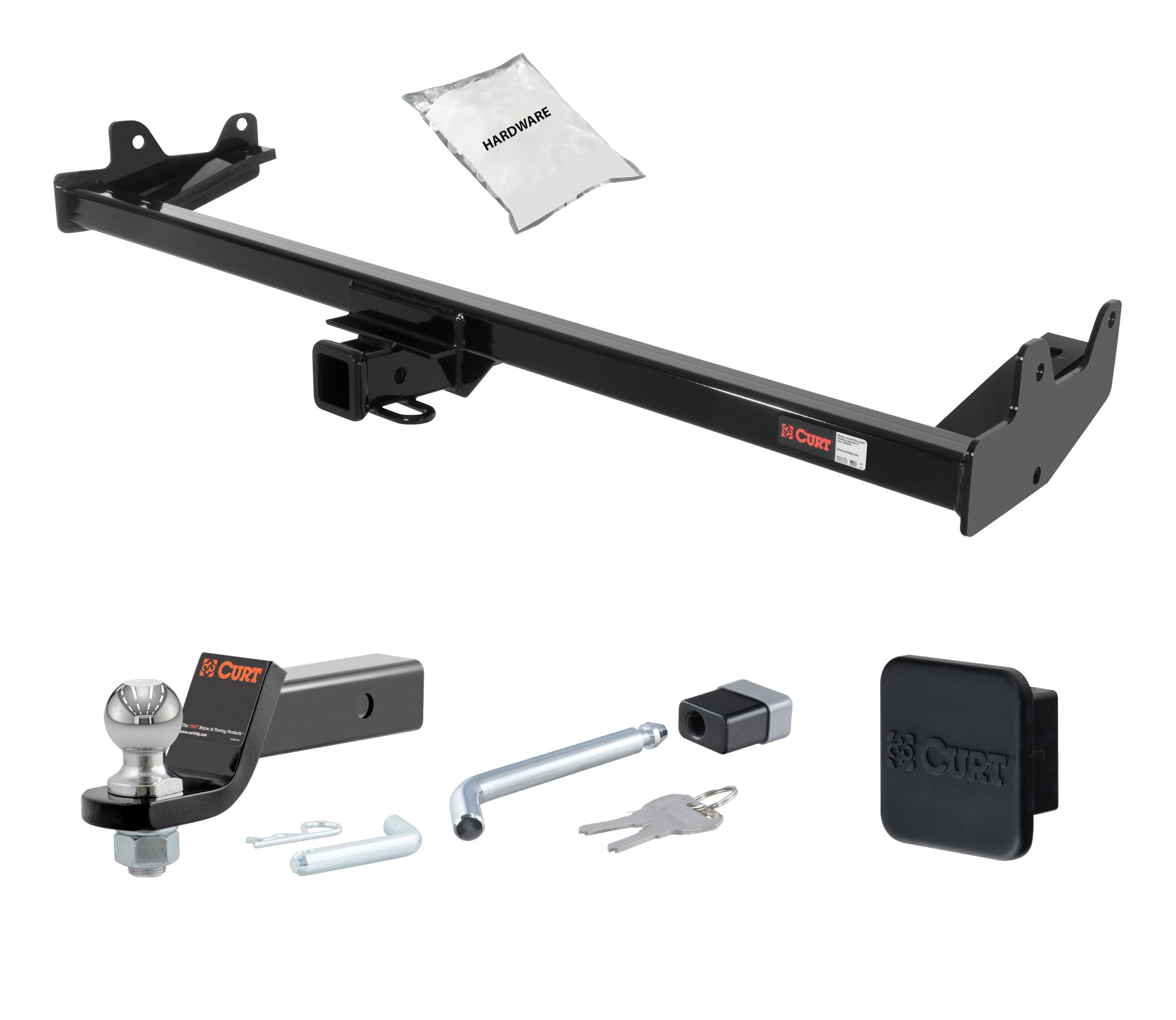04 - 07 Ford Freestar 2in. CURT Trailer Hitch + Ball Mount + Cover + Lock Kit HWA947 thumbnail 0