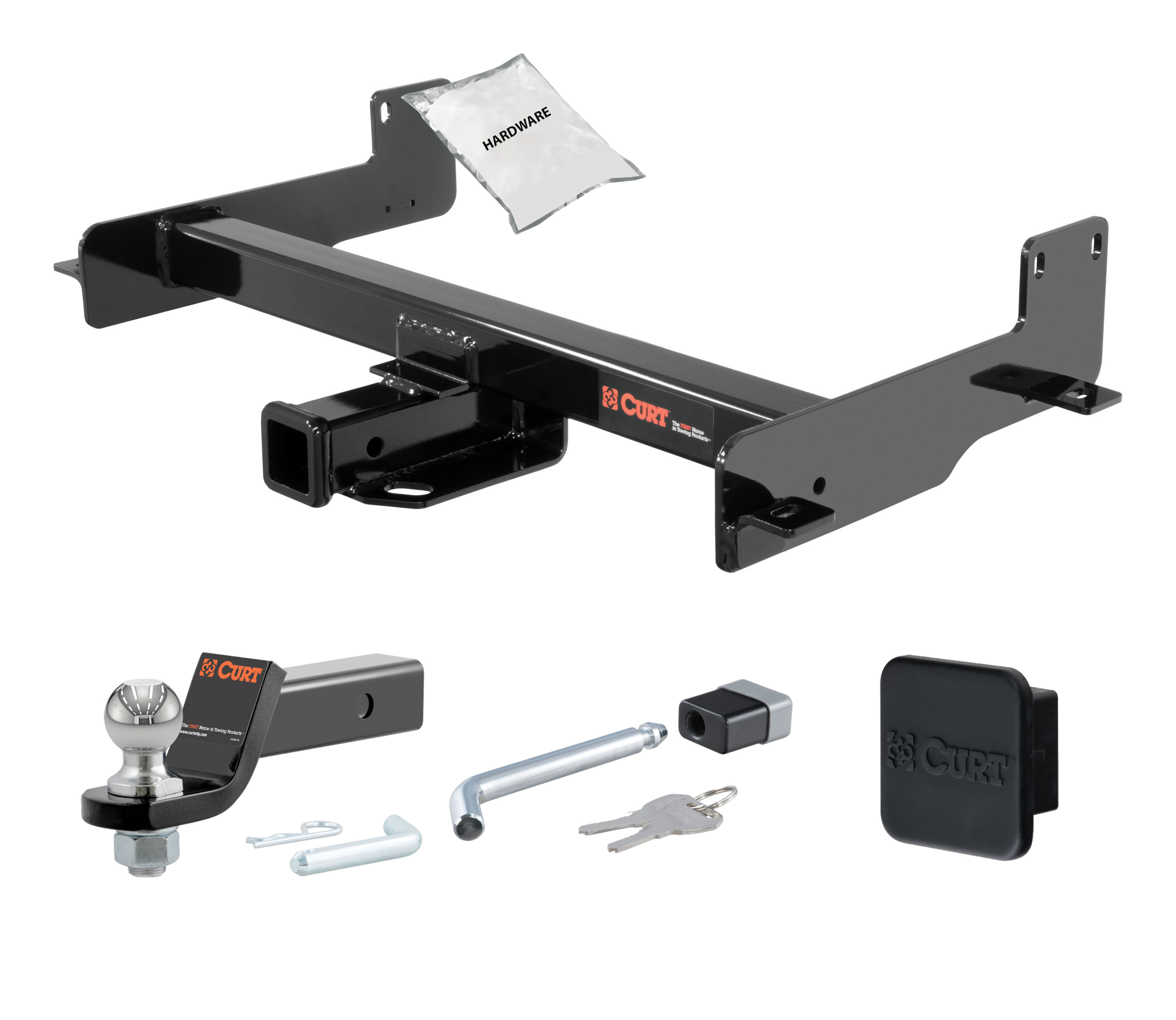 15 - 24 Ford Transit-150 2in. CURT Trailer Hitch + Ball Mount + Cover + Lock Kit HWA991 thumbnail 0