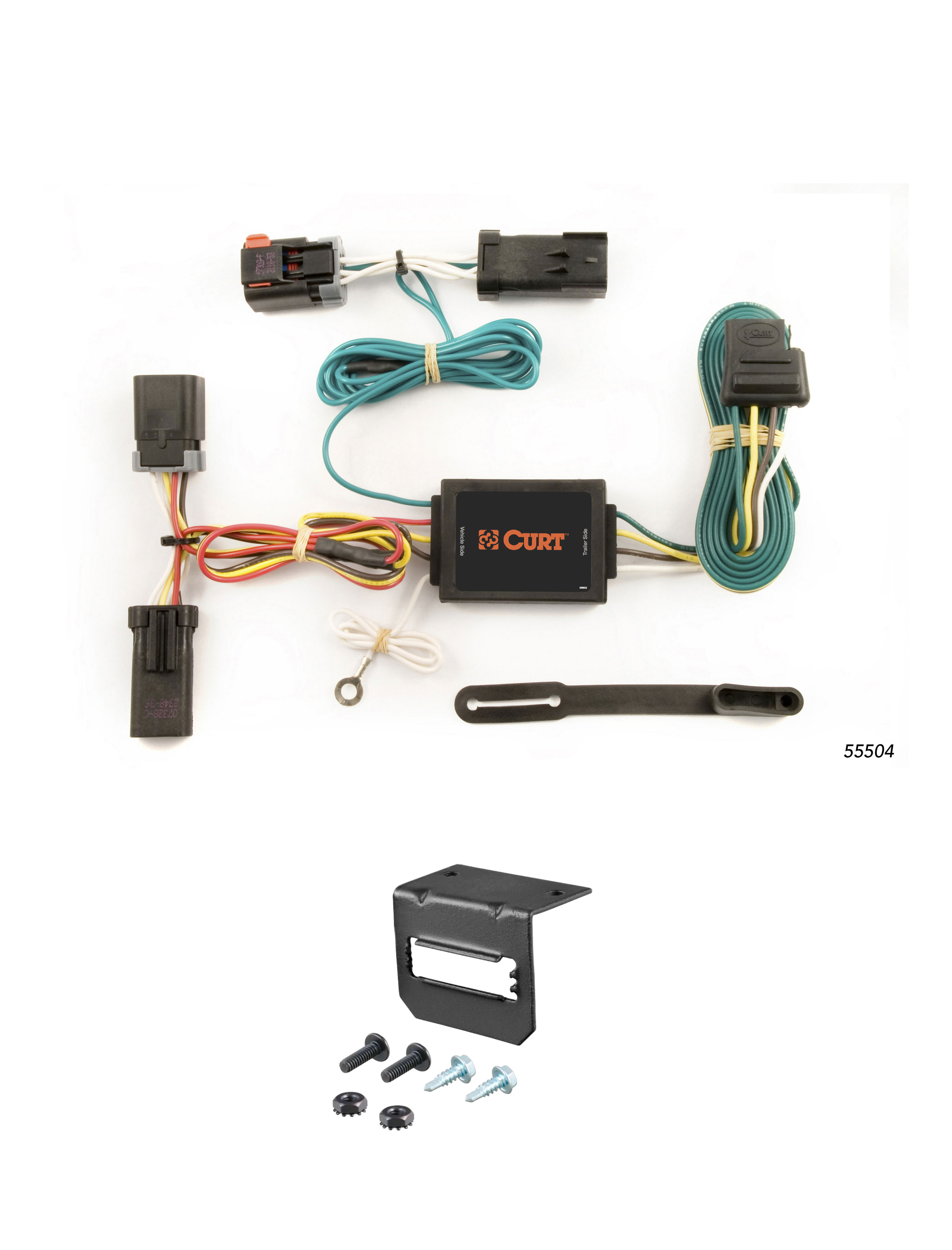 02-05 Dodge Ram 1500  Excluding factory receiver CURT 4-flat Plug and Play Trailer Wiring thumbnail 0