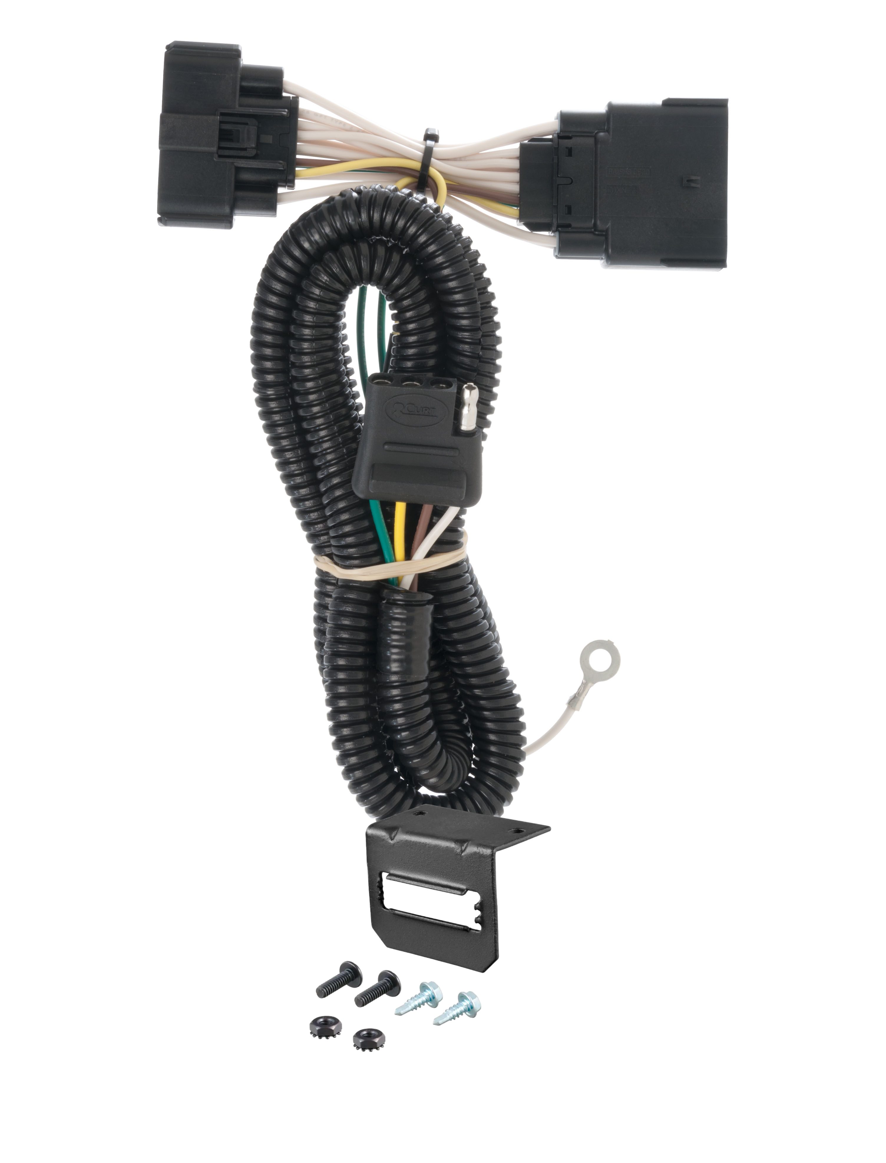 11-19 Ford Explorer Fits beneath factory 1-1/4" receiver hitch CURT 4-flat Plug and Play Trailer Wiring thumbnail 0