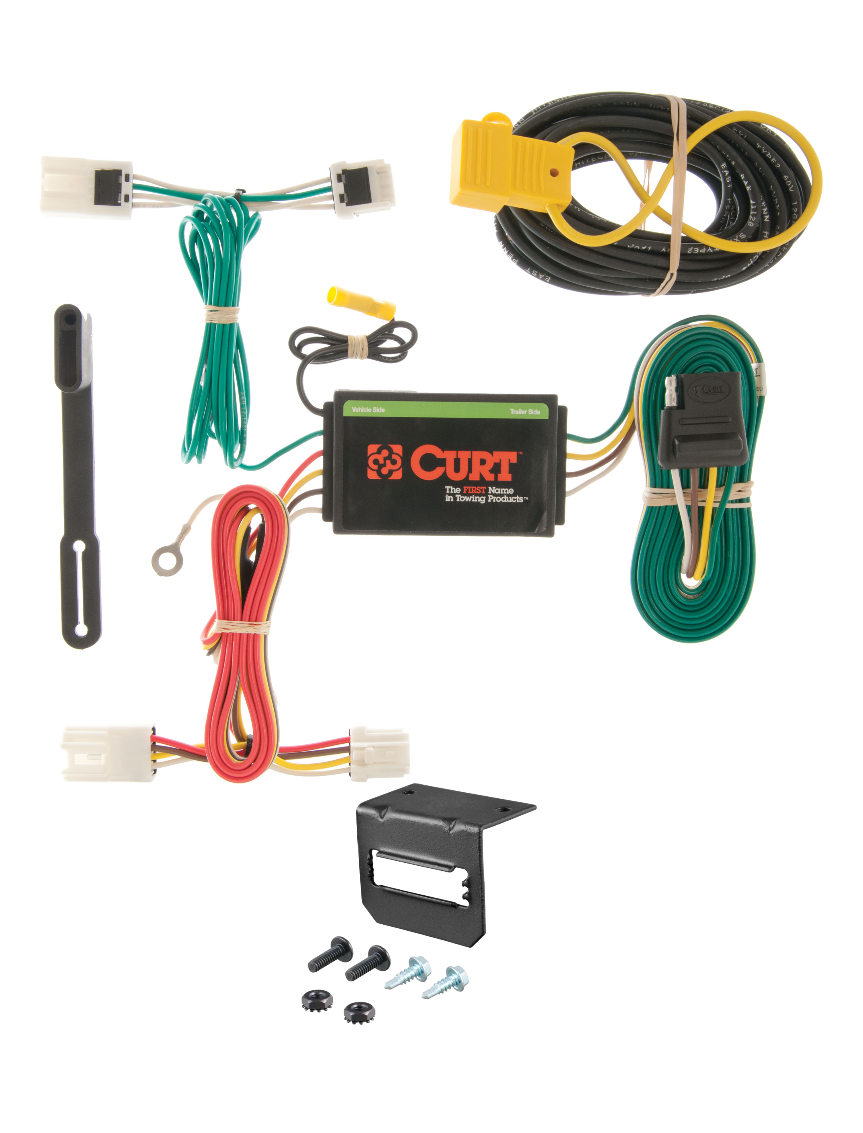 11-14 Mitsubishi Lancer Hatchback, excluding fore to aft mufflers CURT 4-flat Plug and Play Trailer Wiring thumbnail 0