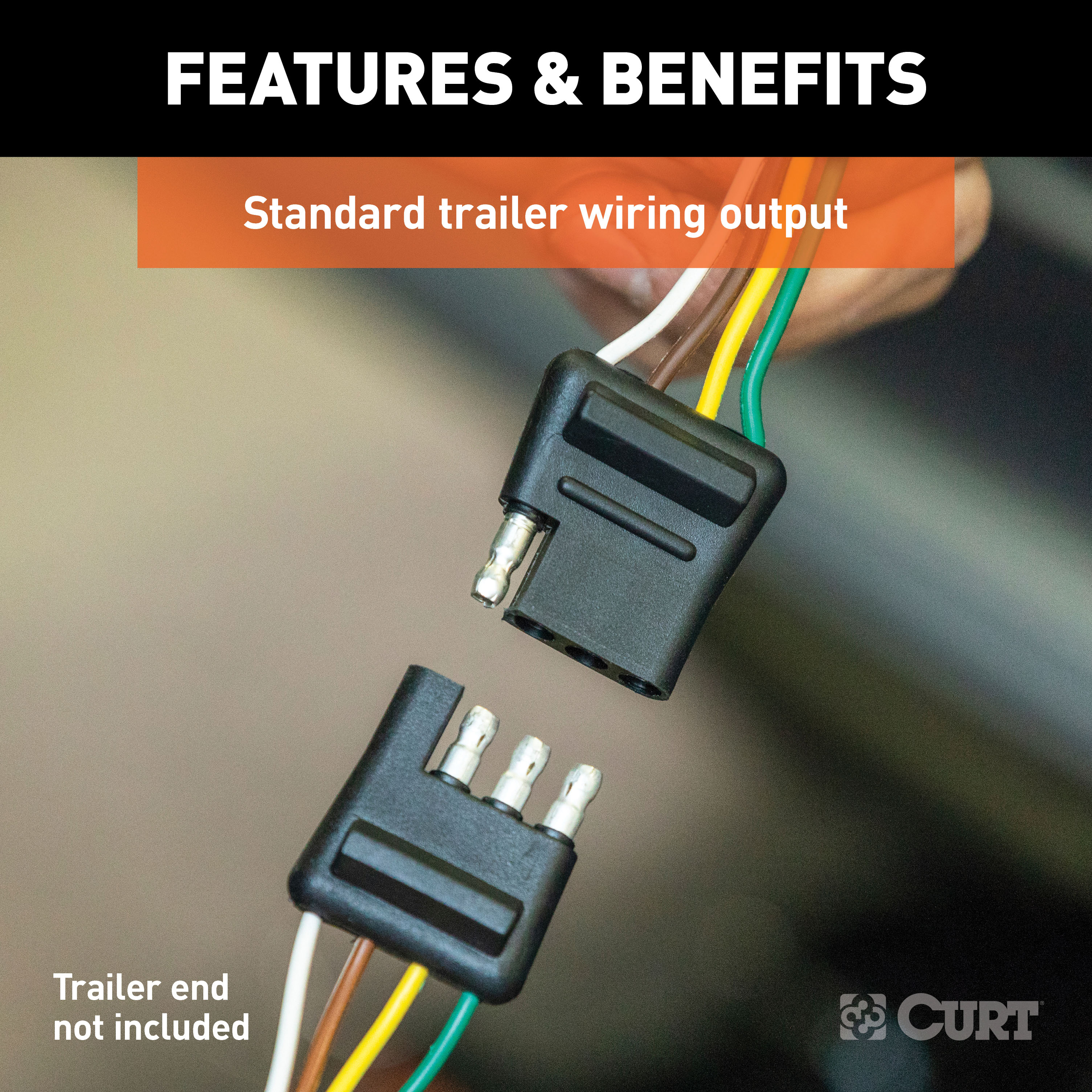 18-24 GMC Terrain Excluding diesel CURT 4-flat Plug and Play Trailer Wiring thumbnail 1