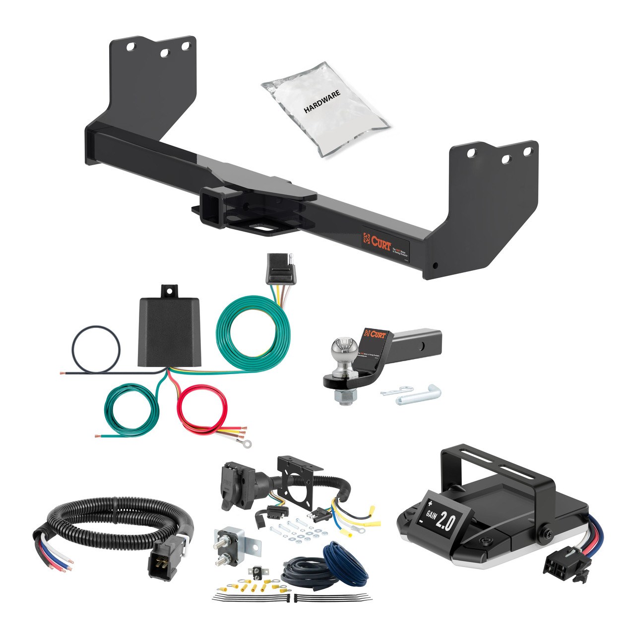 83-86 Toyota Tercel FLAT CURT Trailer Hitch + Assure Proportional Brake Controller Kit HBCW2450 thumbnail 0