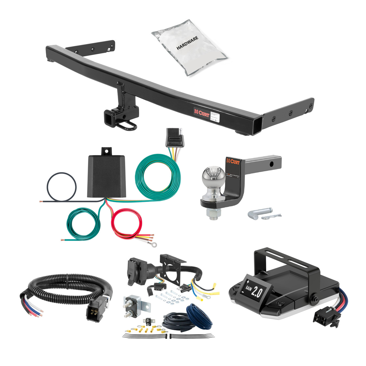 14-19 Nissan Versa Note 1.25 CURT Trailer Hitch + Assure Proportional Brake Controller Kit HBCW2087 thumbnail 0