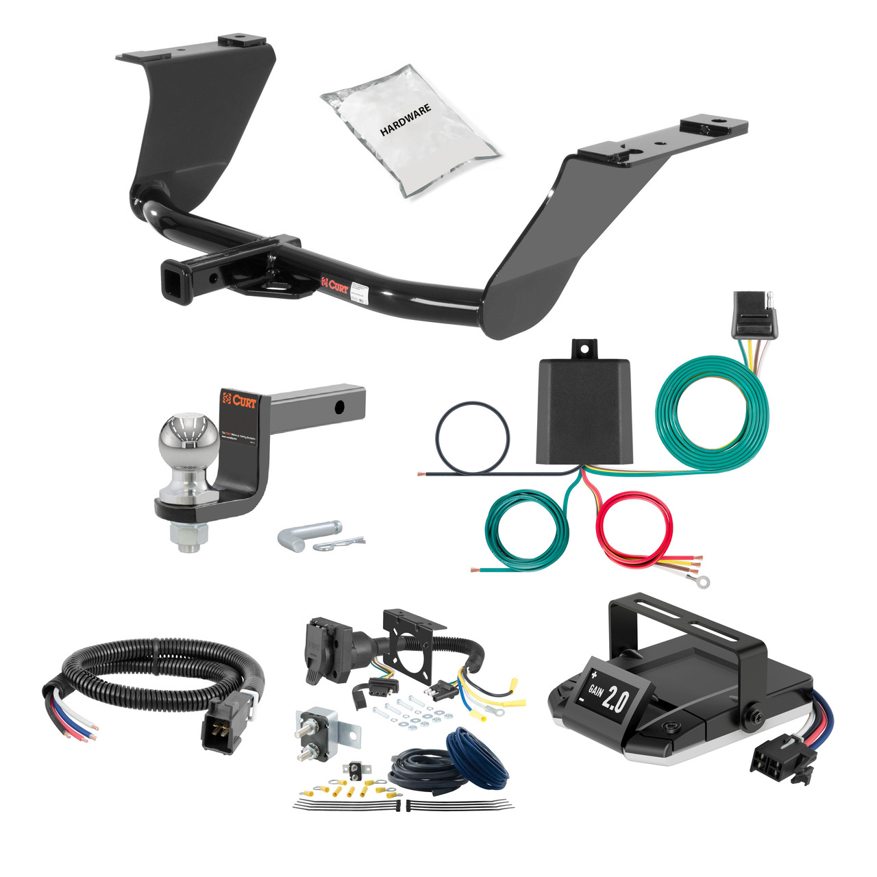12-16 Audi A7 Quattro Excluding diesel models 1.25 CURT Trailer Hitch + Assure Proportional Brake Controller Kit HBCW57 thumbnail 0