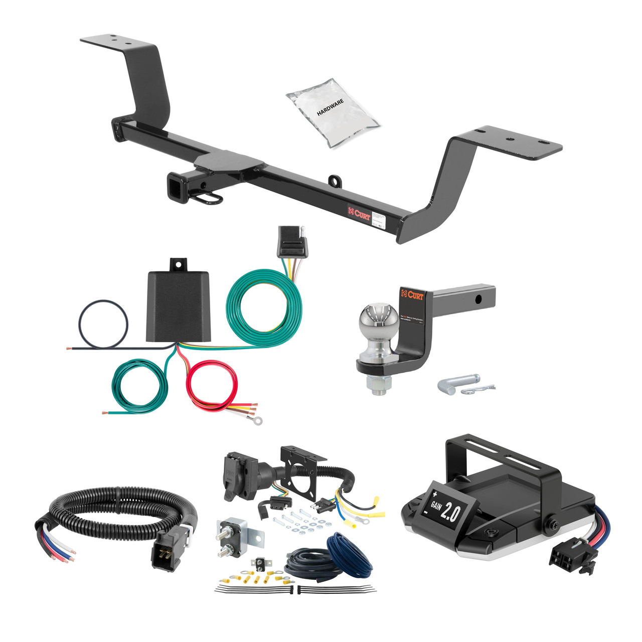 12-16 Audi A6 Quattro Sedan 1.25 CURT Trailer Hitch + Assure Proportional Brake Controller Kit HBCW54 thumbnail 0