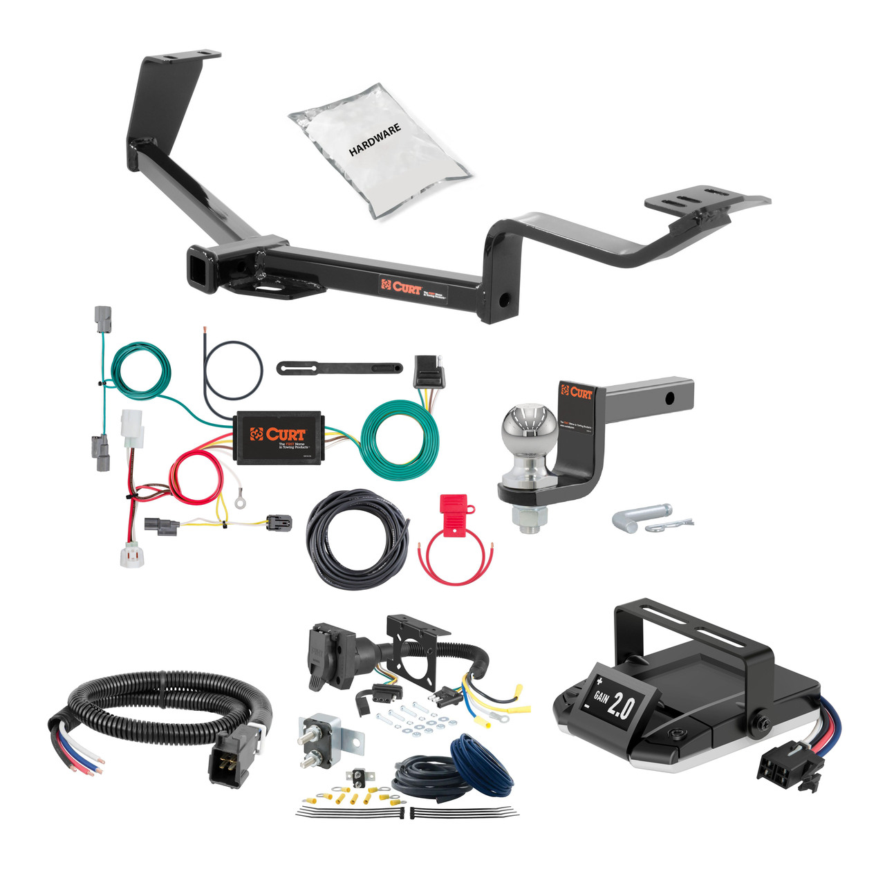 97 - 00 Acura EL -- 1.25 CURT Trailer Hitch + Assure Proportional Brake Controller Kit HBCW4 thumbnail 0