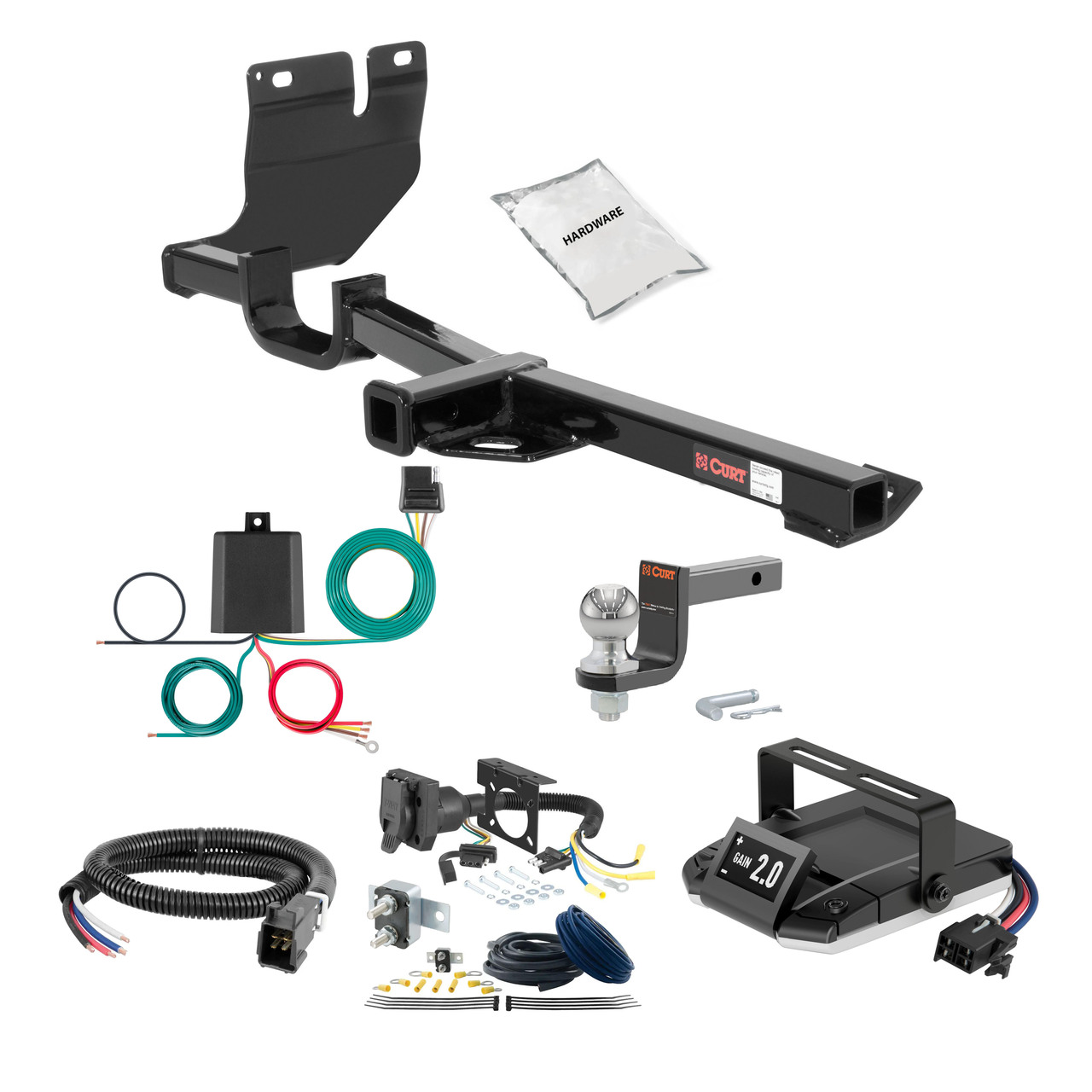 07-11 Nissan Versa Sedan 1.25 CURT Trailer Hitch + Assure Proportional Brake Controller Kit HBCW2082 thumbnail 0