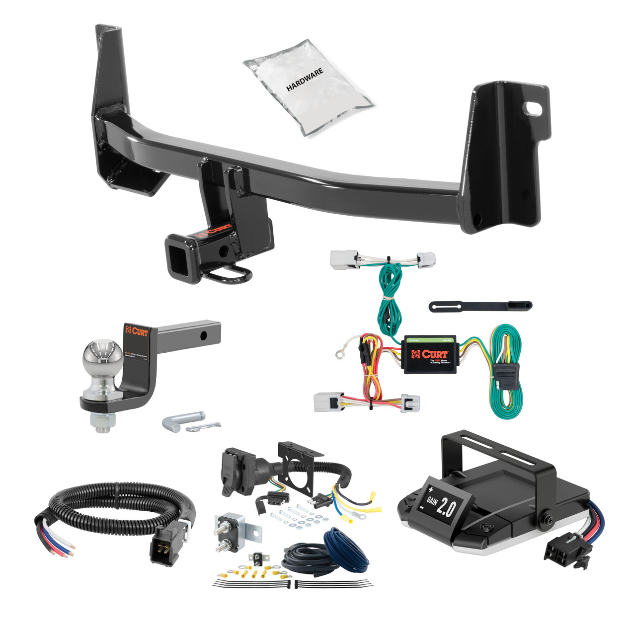 07-13 Nissan Versa Hatchback 1.25 CURT Trailer Hitch + Assure Proportional Brake Controller Kit HBCW2086 thumbnail 0