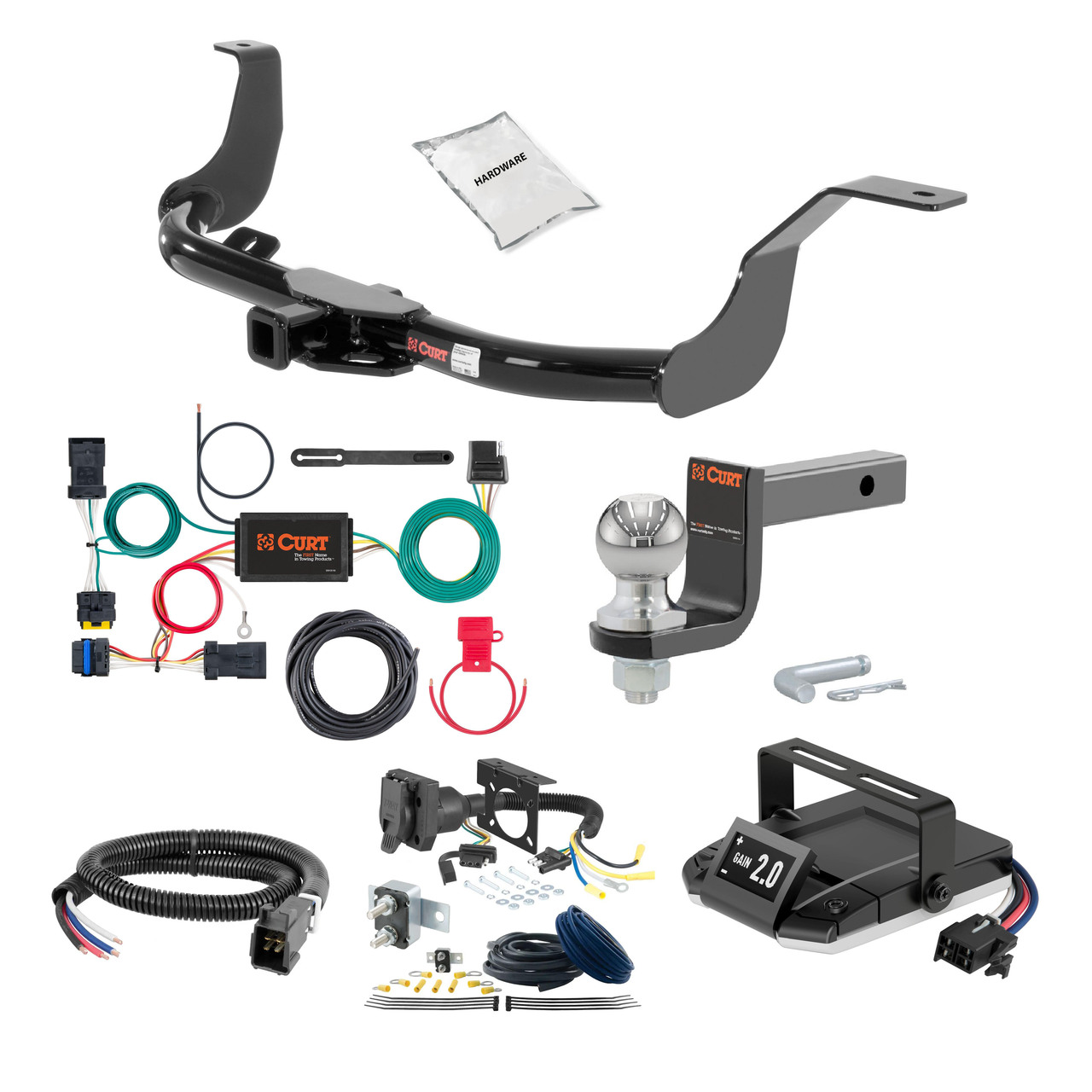 16-24 Nissan Titan XD 2 CURT Trailer Hitch + Assure Proportional Brake Controller Kit HBCW2080 thumbnail 0