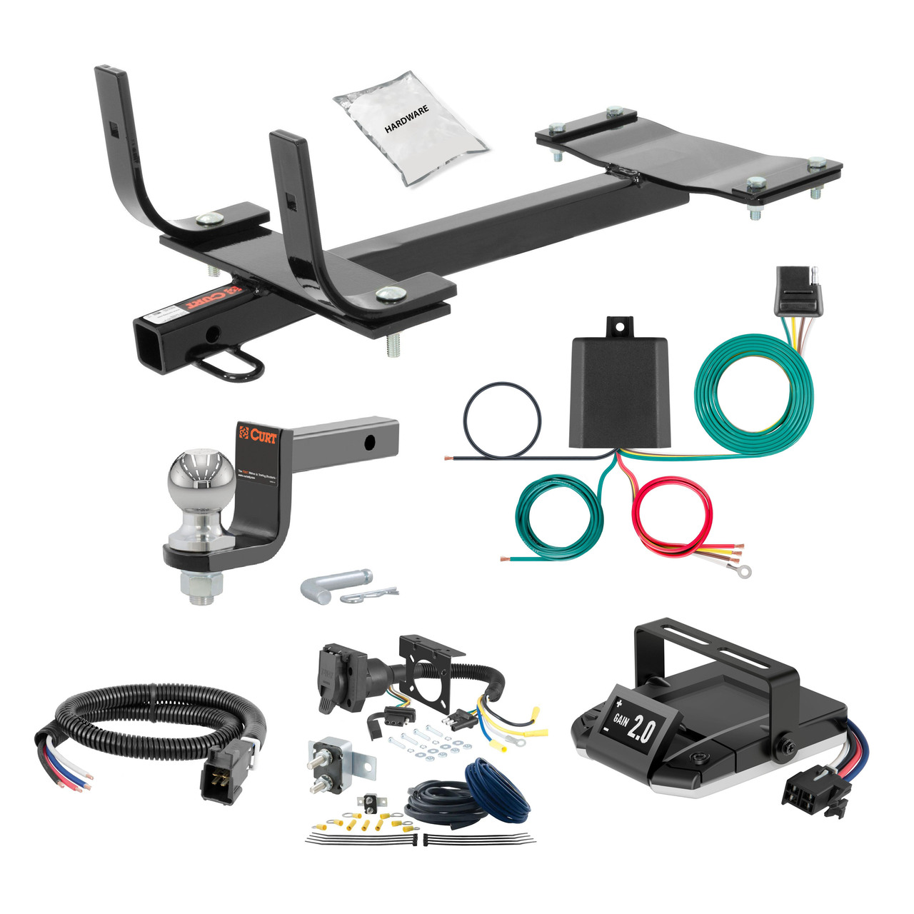 00-00 BMW 323i Sedan 1.25 CURT Trailer Hitch + Assure Proportional Brake Controller Kit HBCW88 thumbnail 0