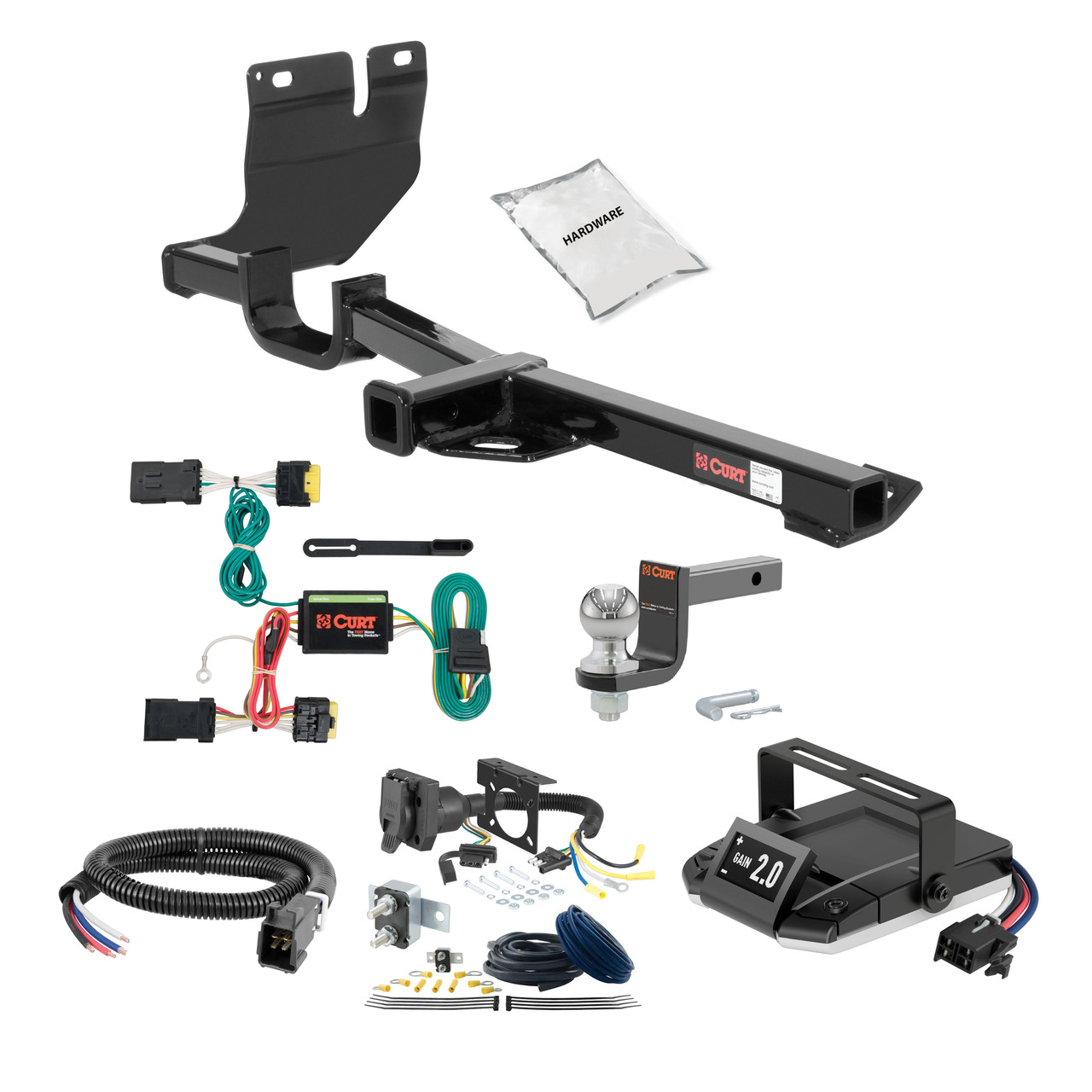 12-19 Nissan Versa Sedan 1.25 CURT Trailer Hitch + Assure Proportional Brake Controller Kit HBCW2081 thumbnail 0