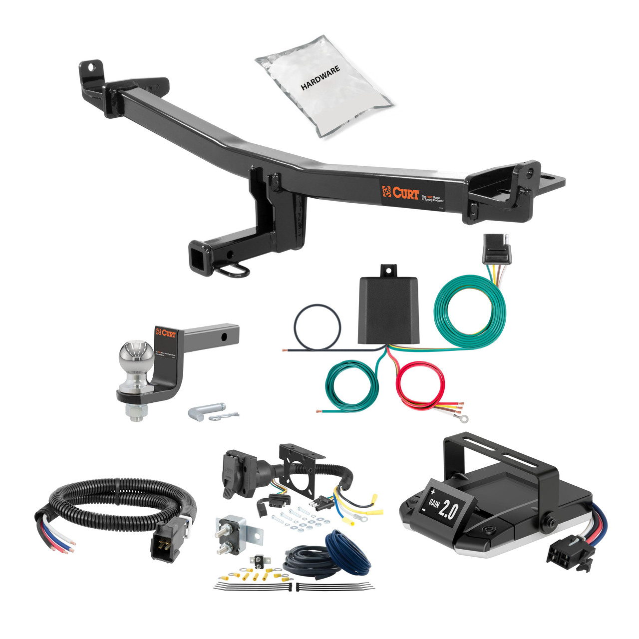 13-16 Audi Allroad 1.25 CURT Trailer Hitch + Assure Proportional Brake Controller Kit HBCW58 thumbnail 0
