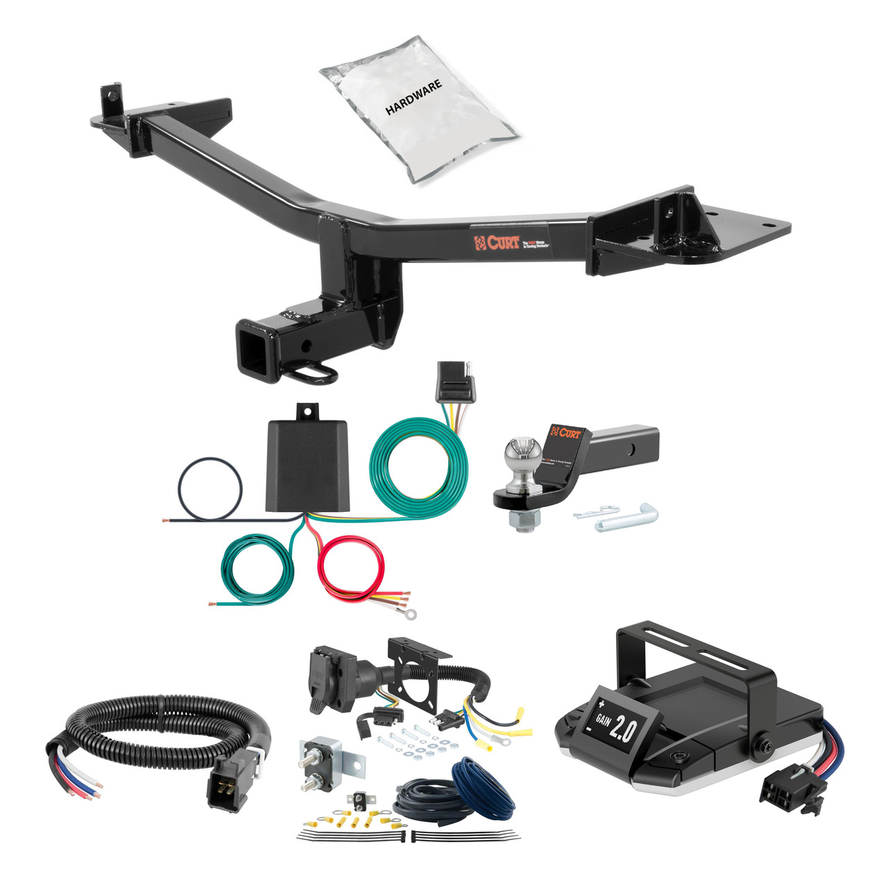 15-18 Audi Q3 2 CURT Trailer Hitch + Assure Proportional Brake Controller Kit HBCW60 thumbnail 0