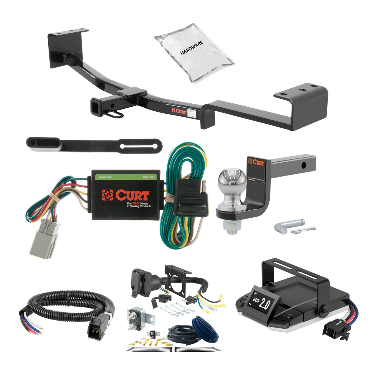 07-09 Acura RDX  2 CURT Trailer Hitch + Assure Proportional Brake Controller Kit HBCW17 thumbnail 0