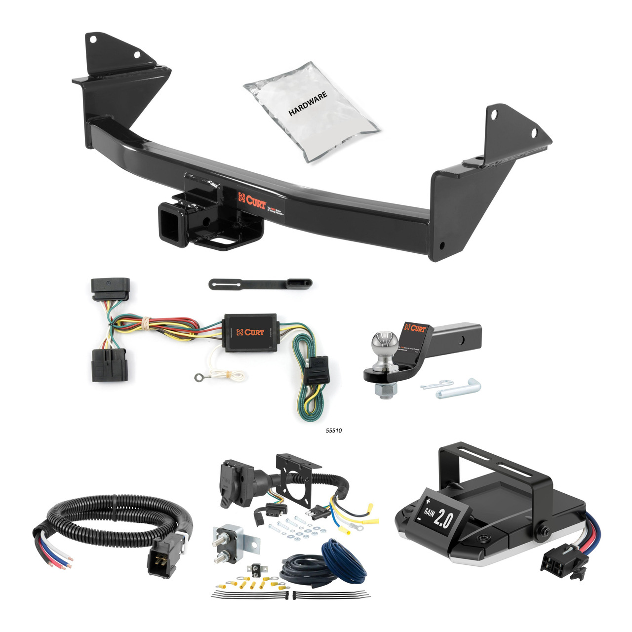 15-22 GMC Canyon 2 CURT Trailer Hitch + Assure Proportional Brake Controller Kit HBCW1068 thumbnail 0