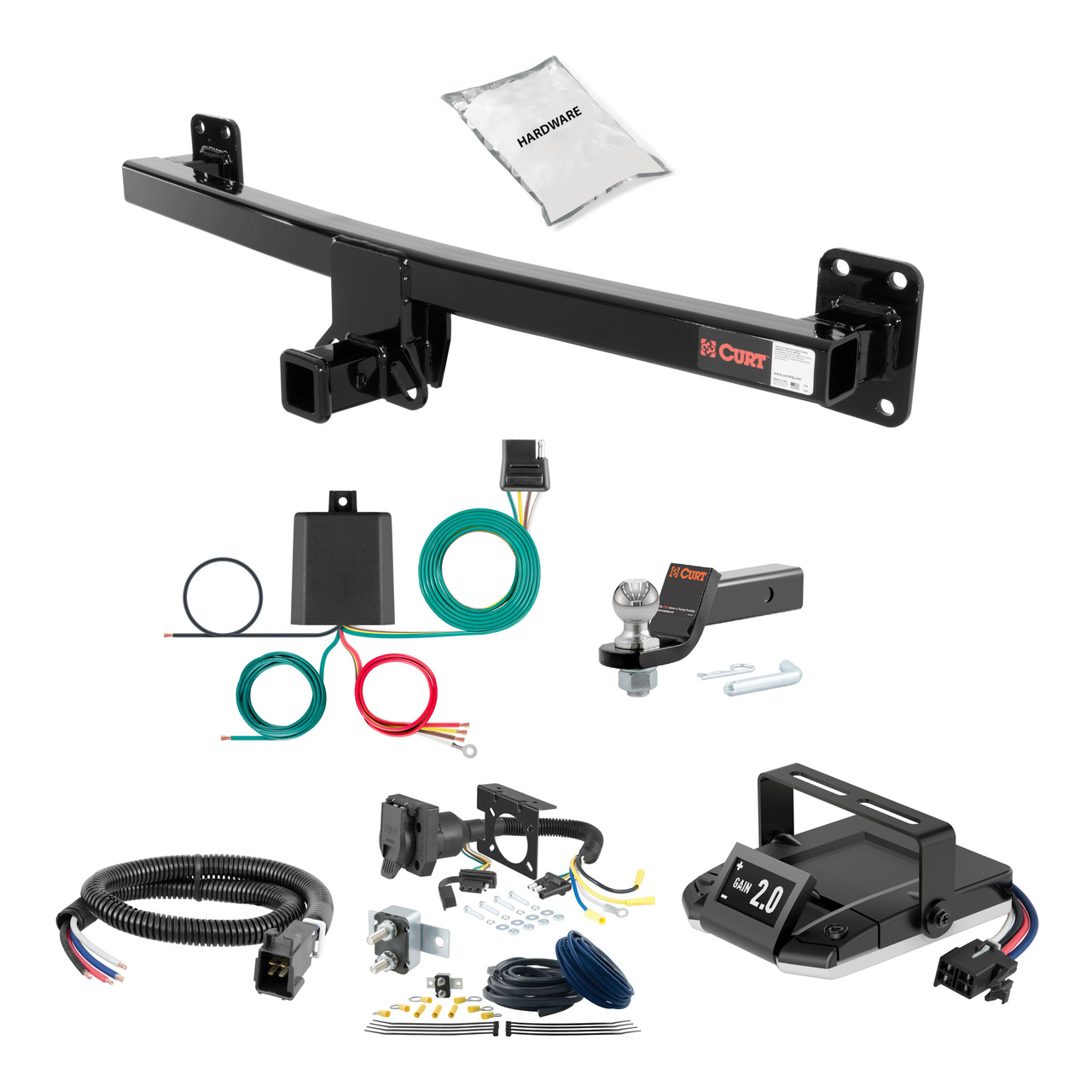 17-25 Audi Q7 2 CURT Trailer Hitch + Assure Proportional Brake Controller Kit HBCW69 thumbnail 0