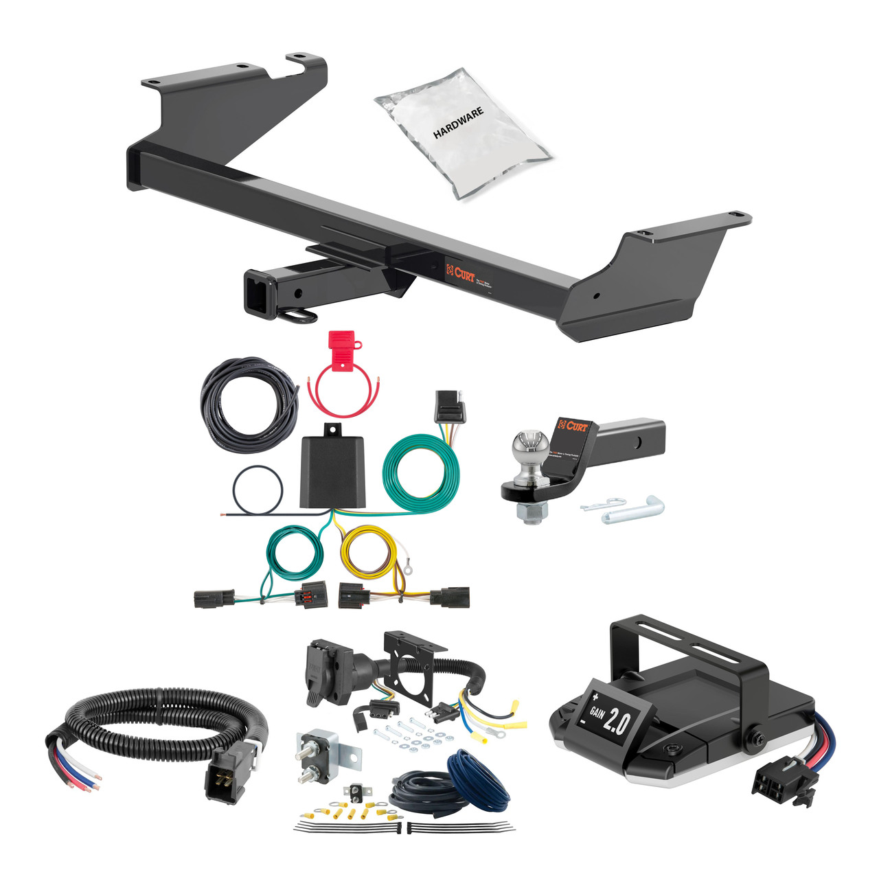 12-15 RAM C/V Cargo van 1.25 CURT Trailer Hitch + Assure Proportional Brake Controller Kit HBCW2153 thumbnail 0