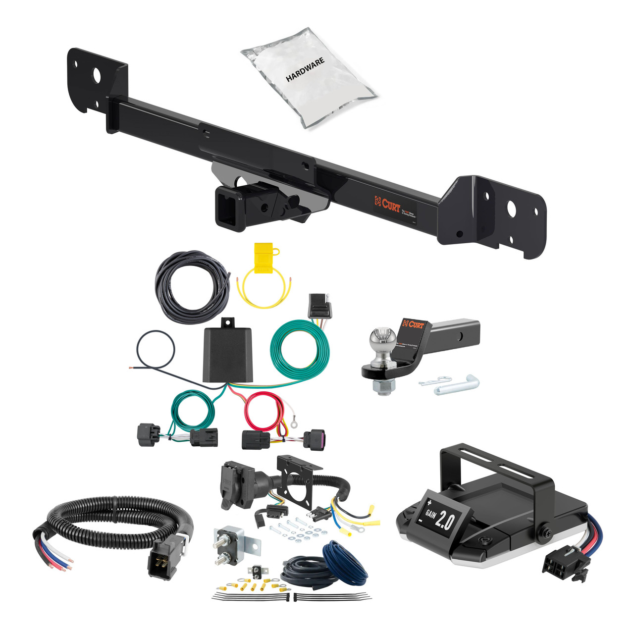 12-15 RAM C/V Cargo van 2 CURT Trailer Hitch + Assure Proportional Brake Controller Kit HBCW2154 thumbnail 0