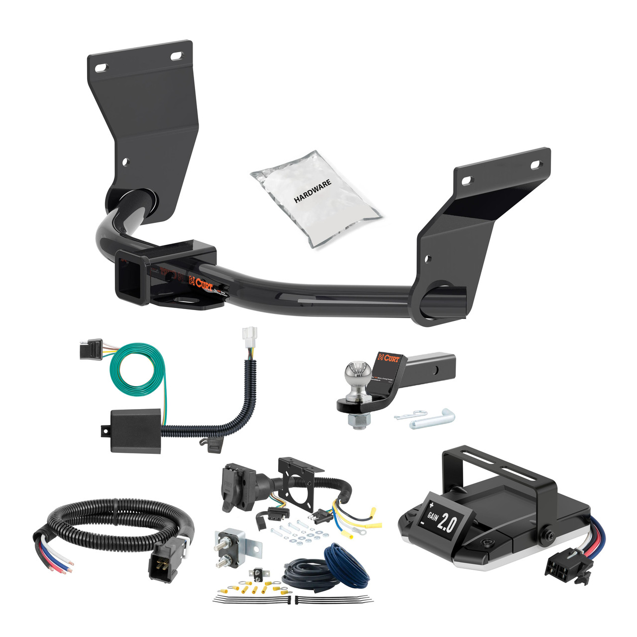 01 - 03 Acura MDX  -- 1.25 CURT Trailer Hitch + Assure Proportional Brake Controller Kit HBCW11 thumbnail 0
