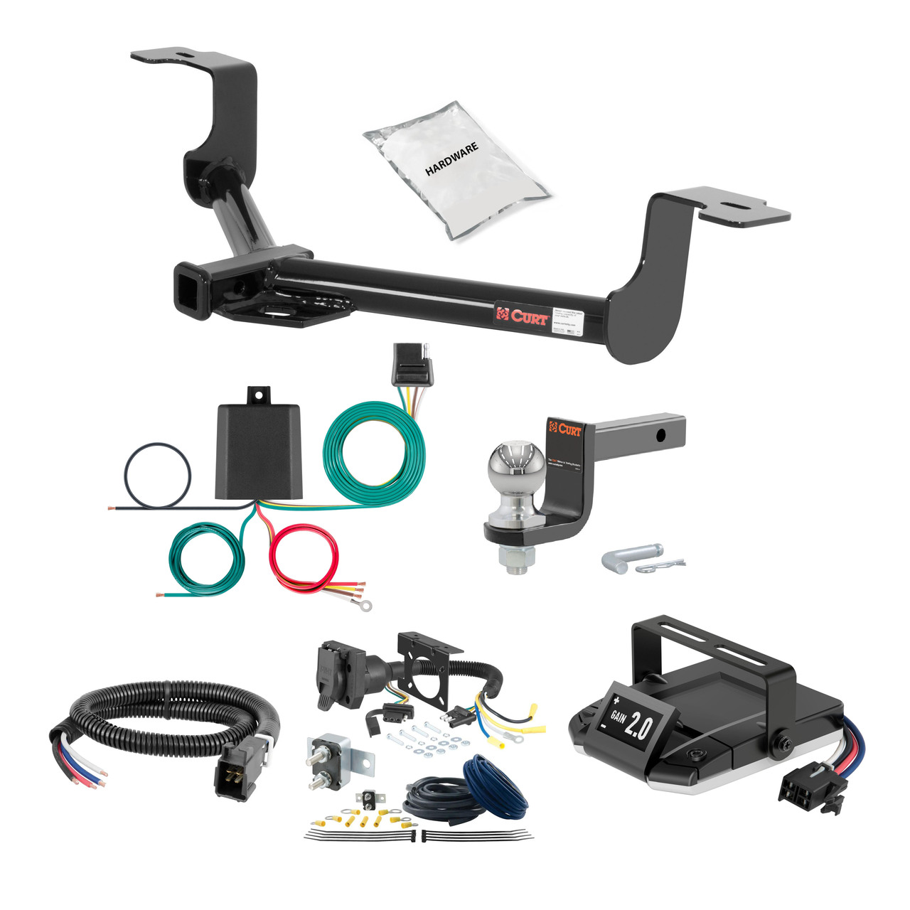 96-99 Acura SLX  2 CURT Trailer Hitch + Assure Proportional Brake Controller Kit HBCW19 thumbnail 0