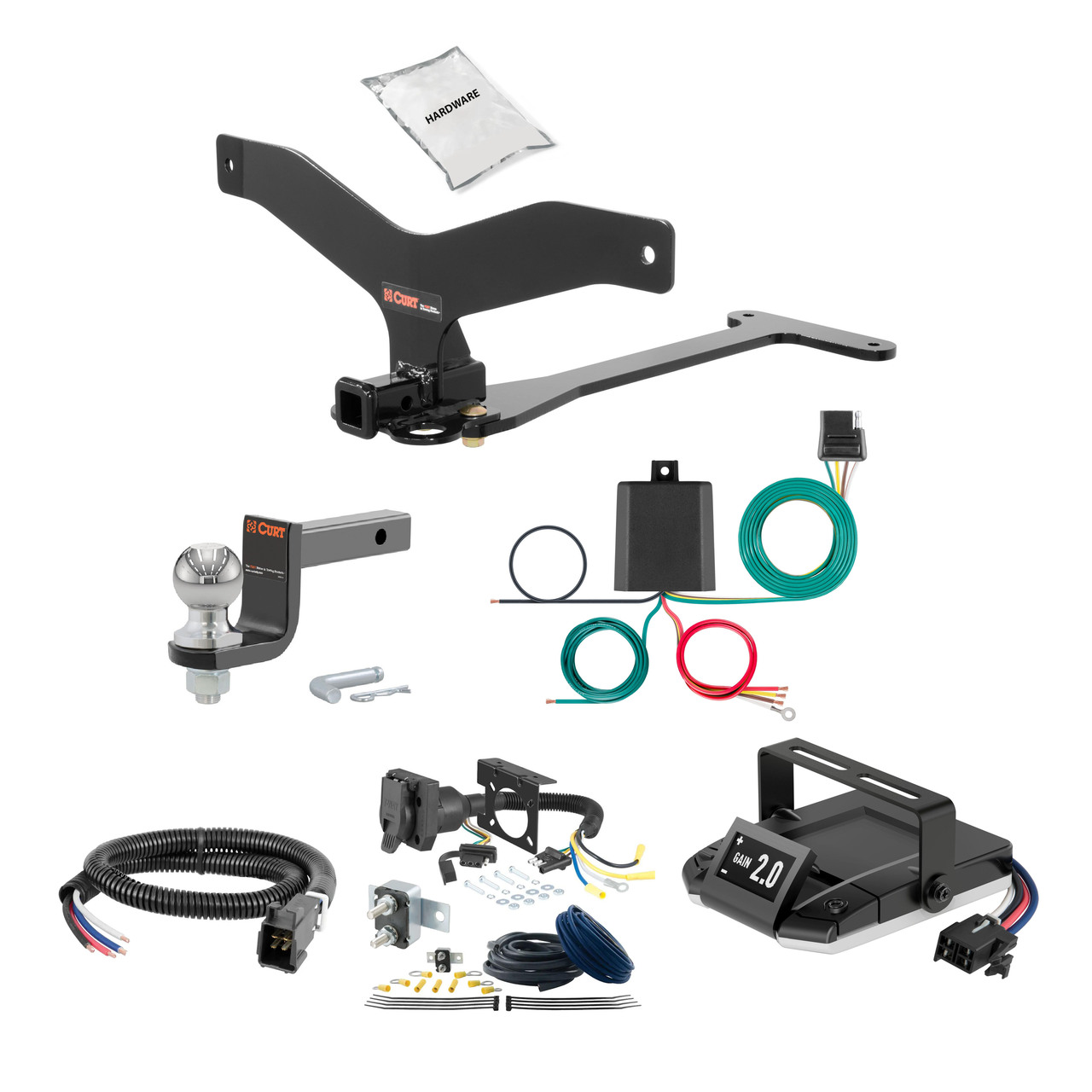 04-05 BMW 545i 1.25 CURT Trailer Hitch + Assure Proportional Brake Controller Kit HBCW154 thumbnail 0