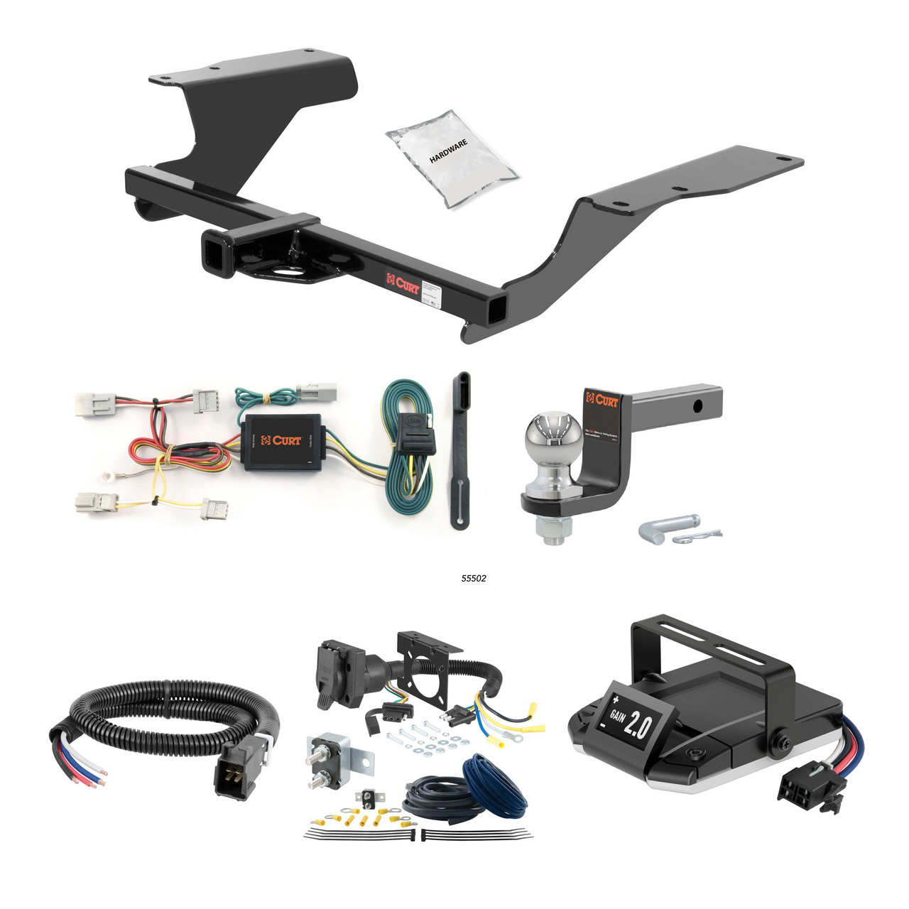 09-14 Acura TSX Sedan 1.25 CURT Trailer Hitch + Assure Proportional Brake Controller Kit HBCW23 thumbnail 0