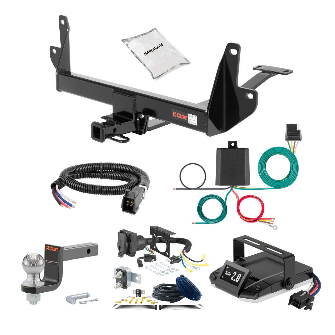 07-08 BMW 335xi Sedan, dual mufflers, gas models 1.25 CURT Trailer Hitch + Assure Proportional Brake Controller Kit HBCW118 thumbnail 0