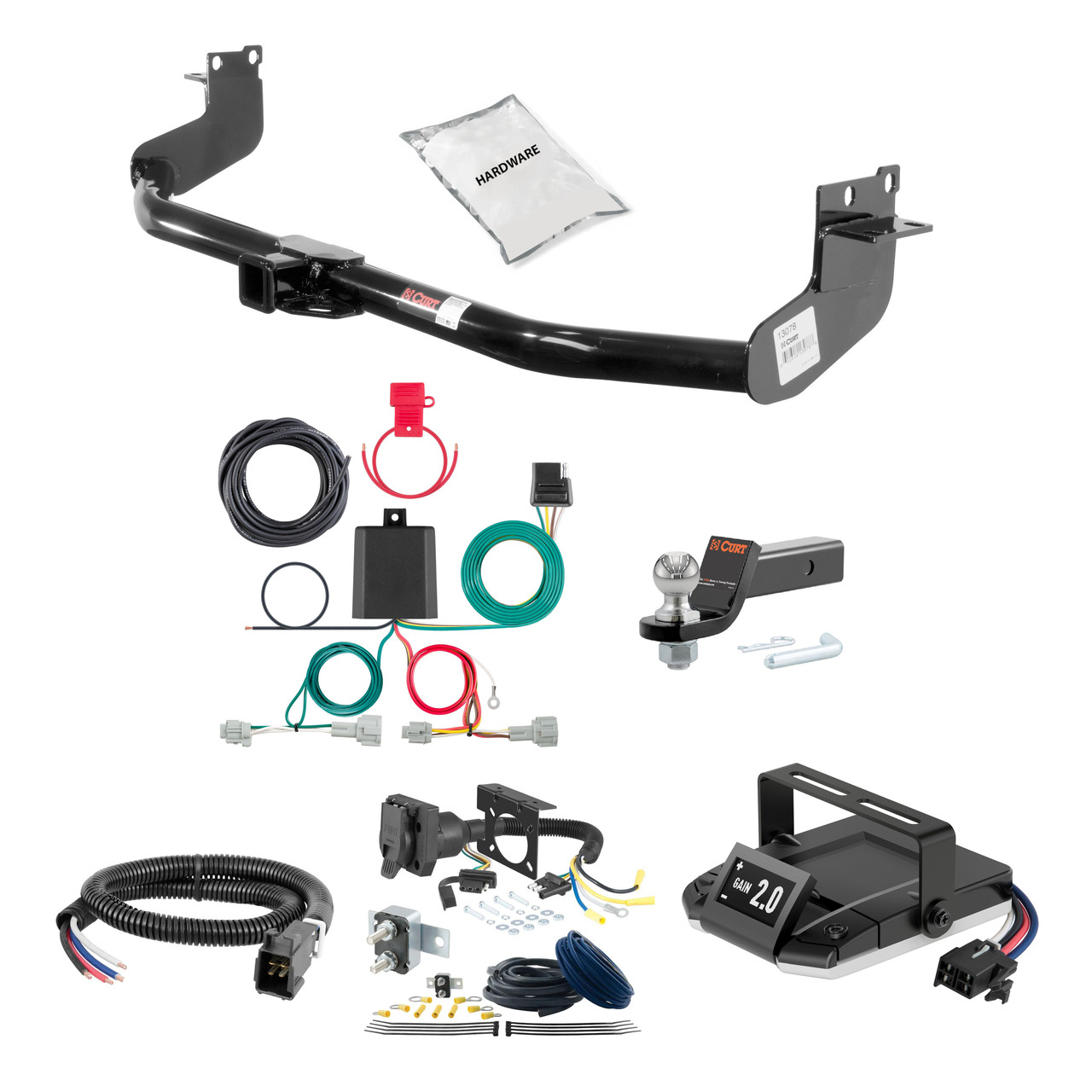 17-23 Nissan Qashqai 2 CURT Trailer Hitch + Assure Proportional Brake Controller Kit HBCW2058 thumbnail 0