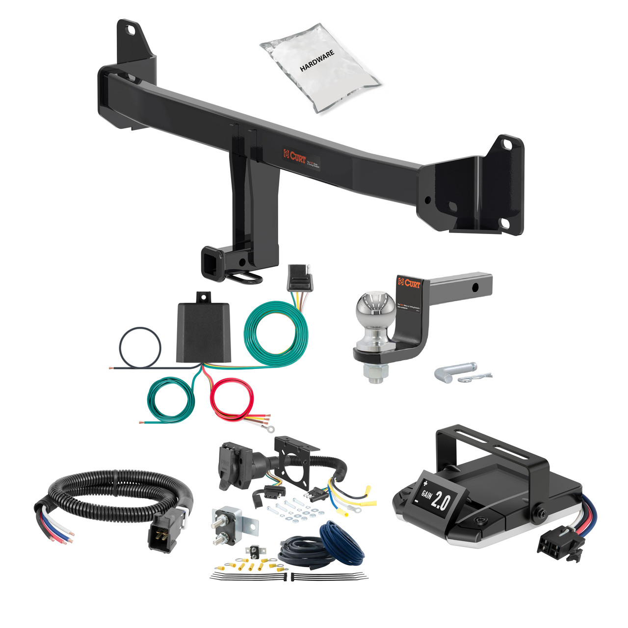 13-15 BMW X1  With panoramic sunroof only 2 CURT Trailer Hitch + Assure Proportional Brake Controller Kit HBCW163 thumbnail 0